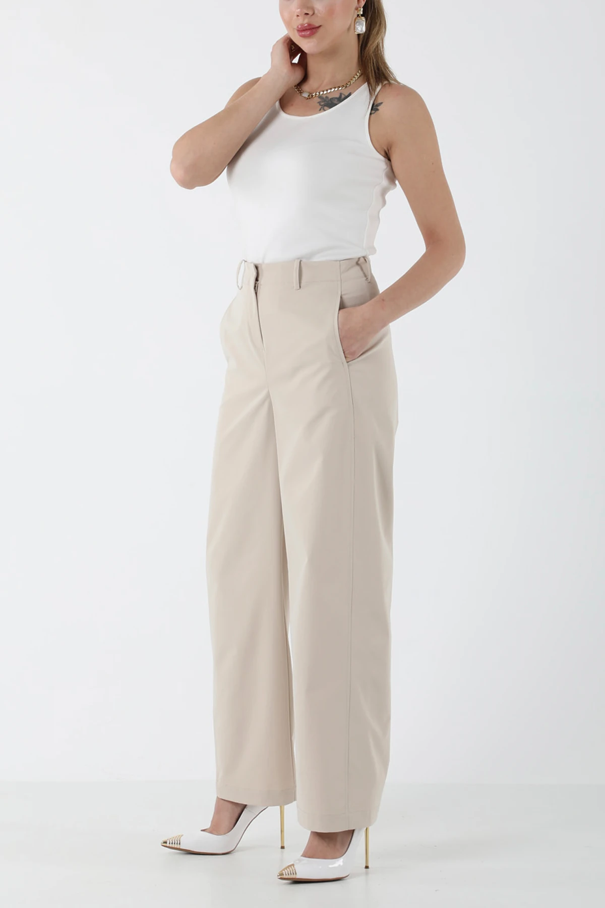 Pamuk pantolon EL-1174 - BEJ