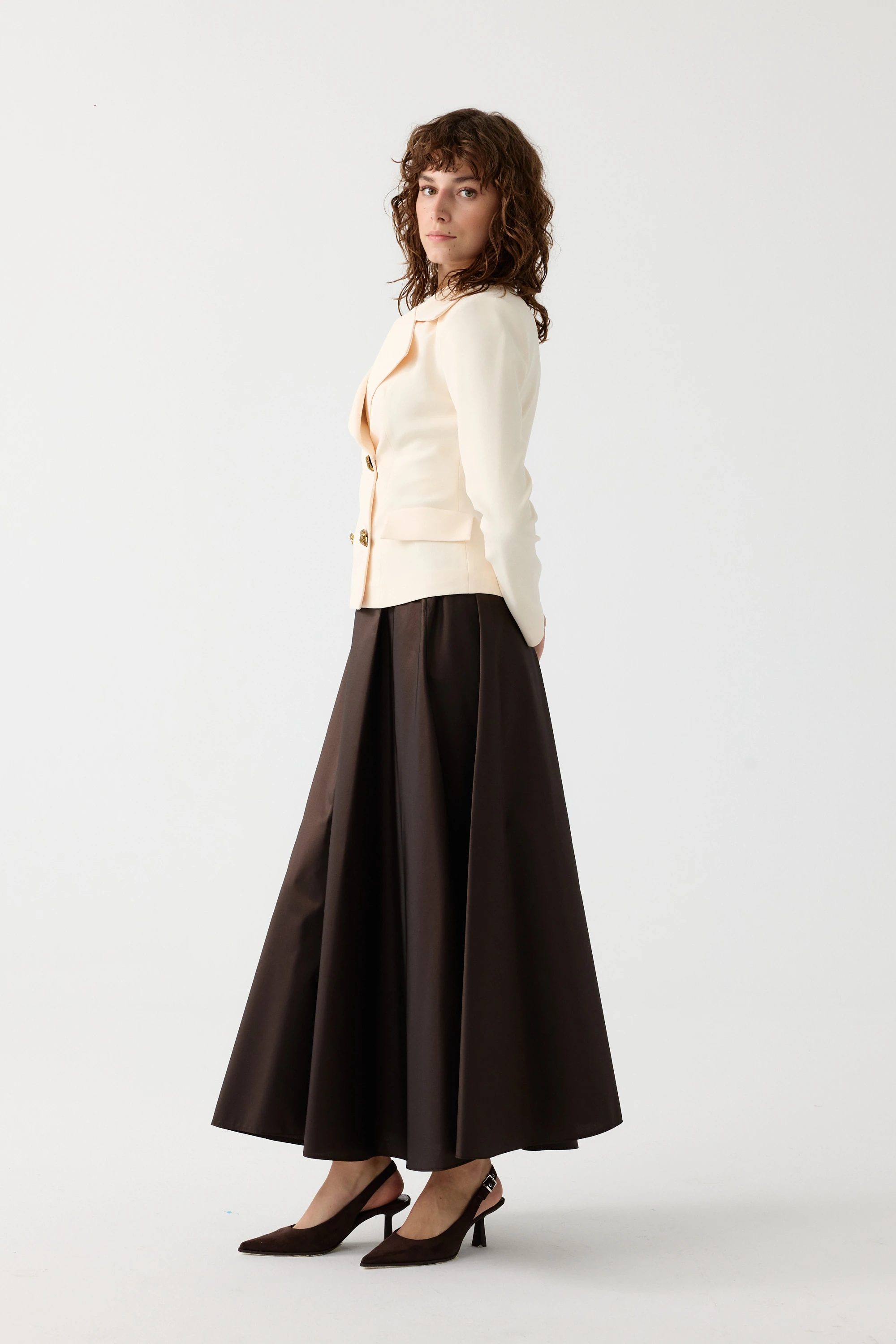 Tafta etekli blazer ceket takım EL-2708