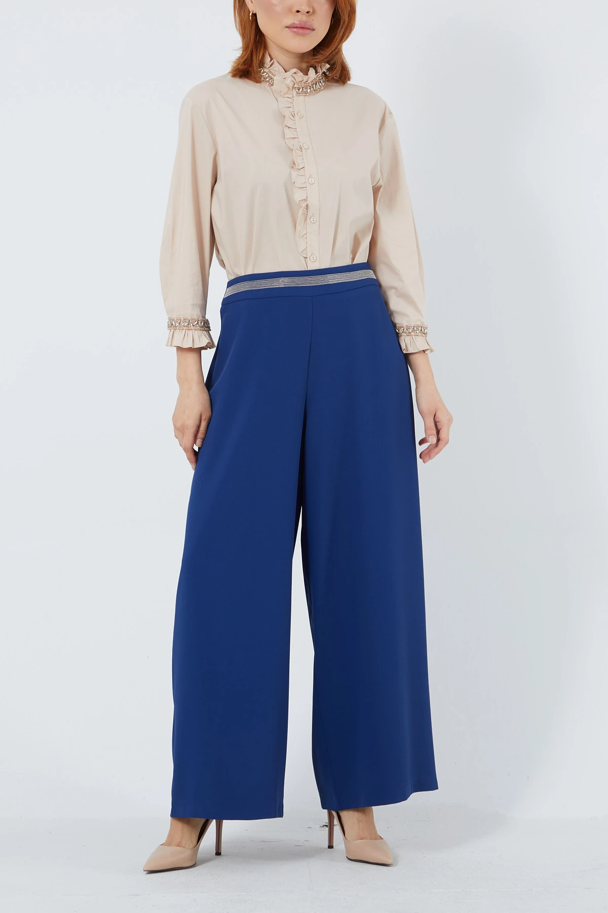 Bel zincir detaylı pantolon EL-1108