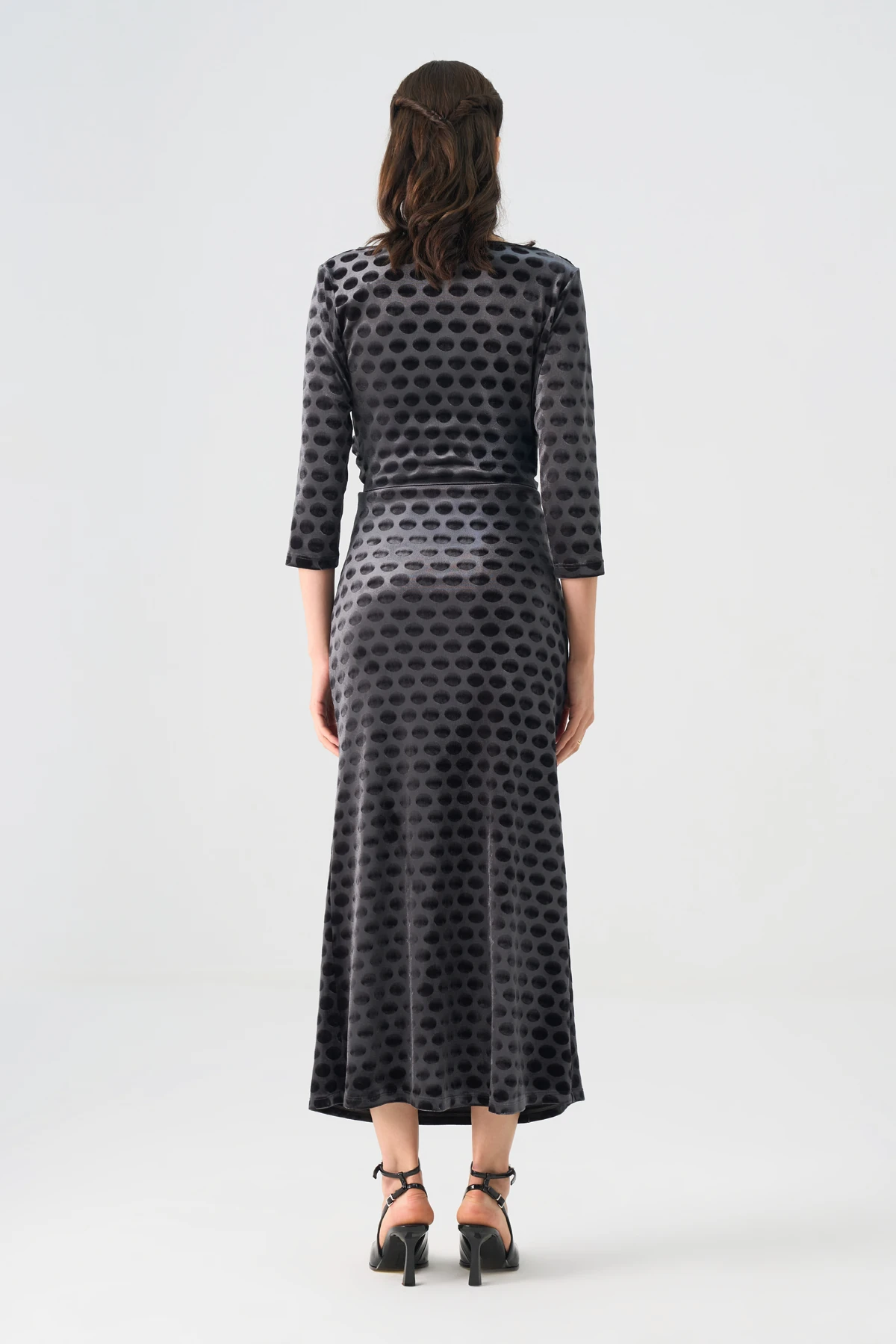 Degaje Yakalı Beli Aksesuarlı Kadife İkili Takım EL-2772