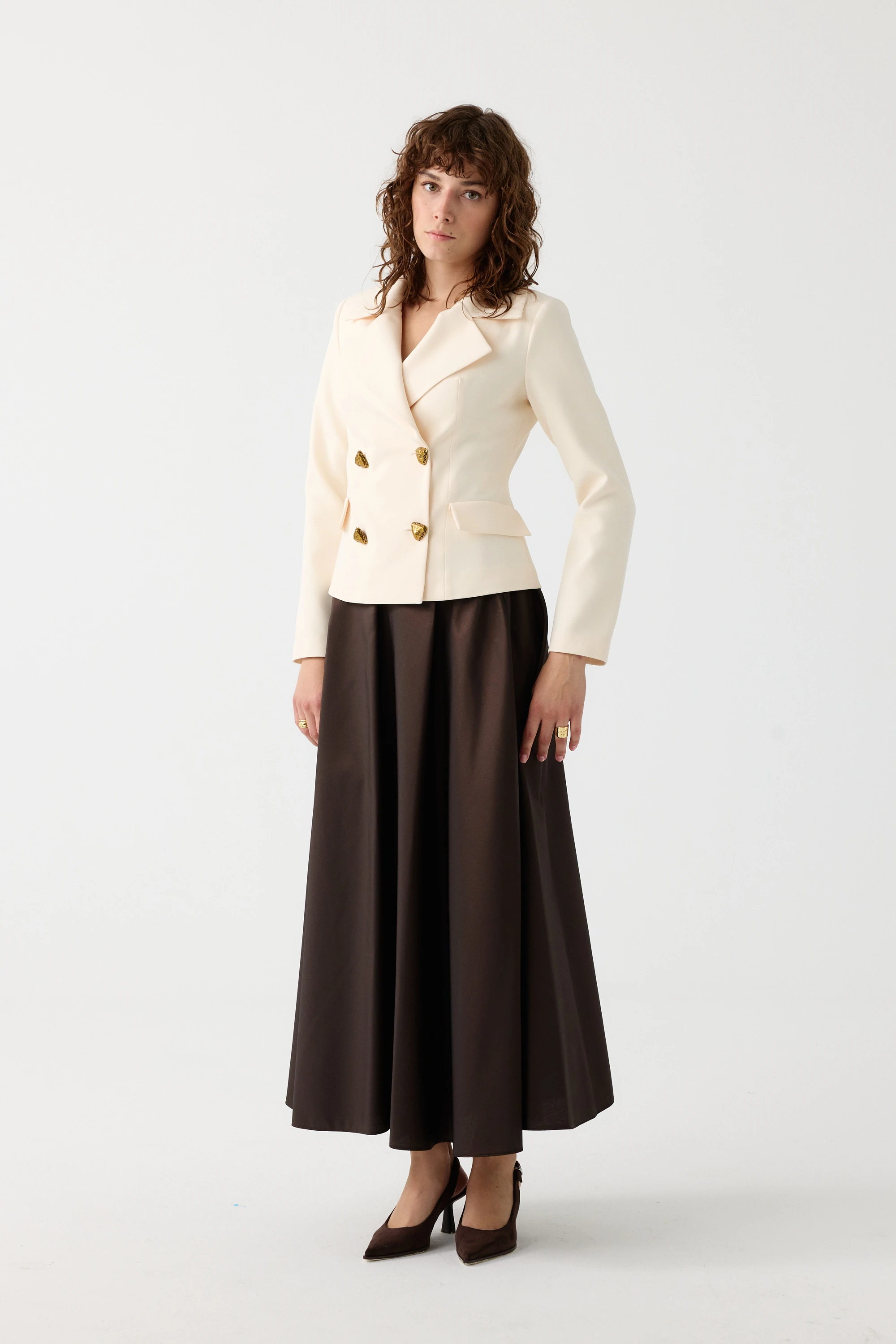 Tafta etekli blazer ceket takım EL-2708