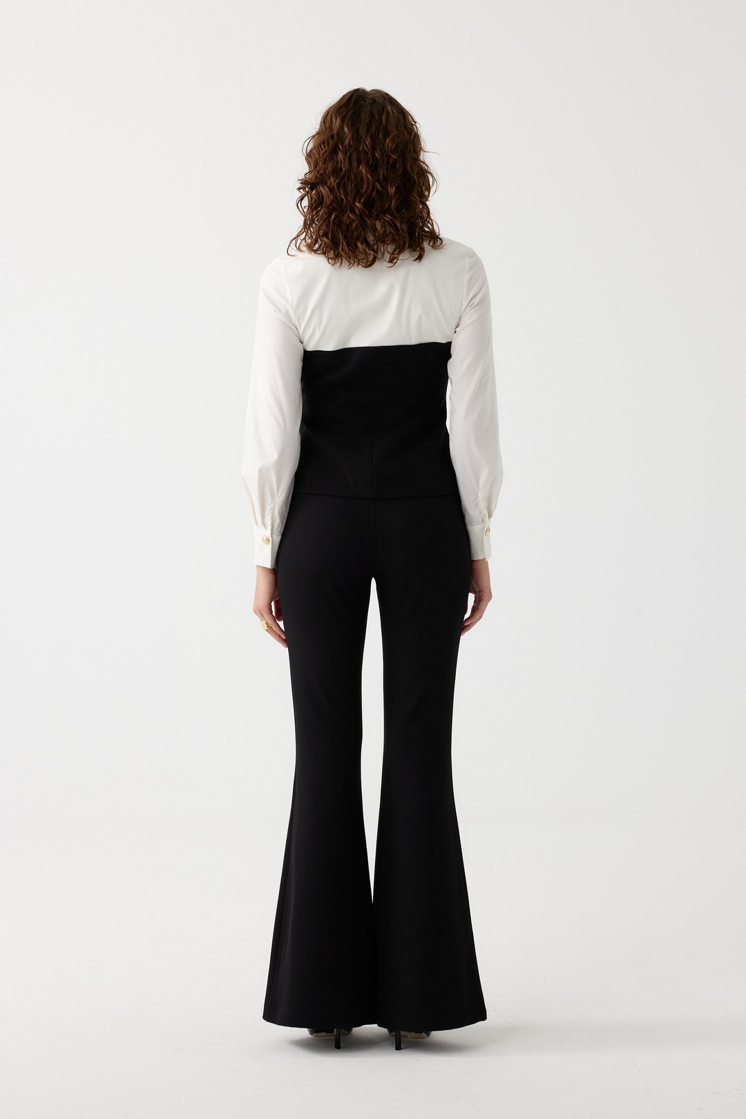 Poplin mix broşlu ikili takım EL-2702 - SİYAH