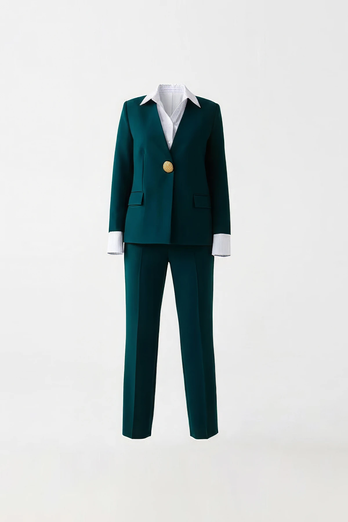 Çizgi garnili metal aksesuarlı takım EL-2707