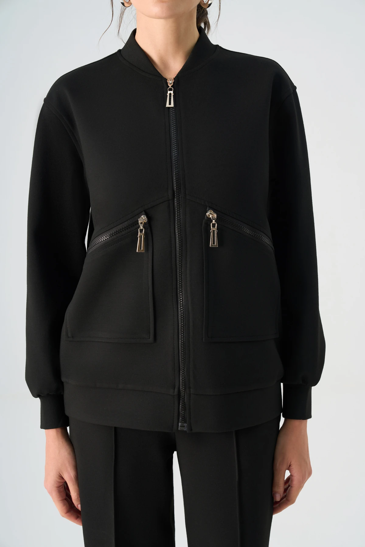 Fermuar detaylı scuba çelik takım EL-2732