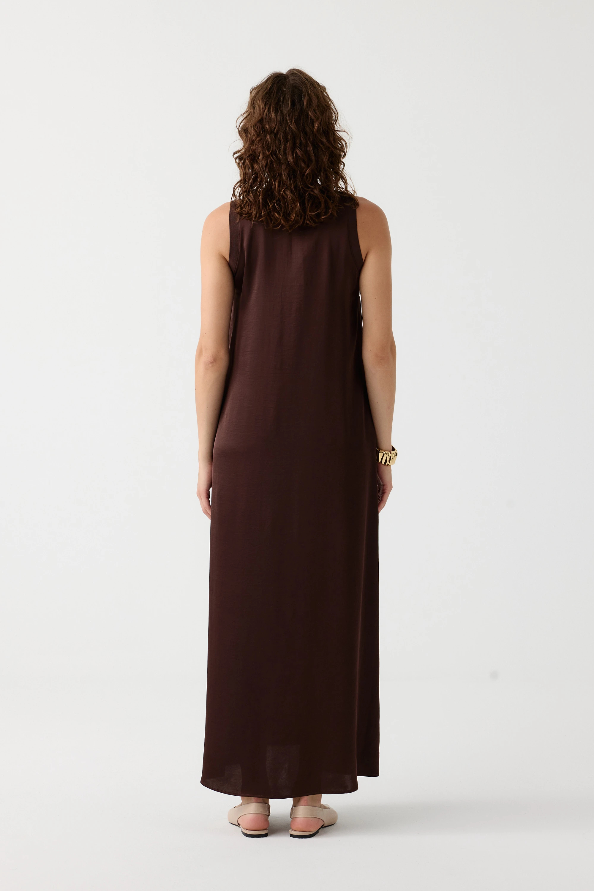 Ribanalı saten elbise EL-4350