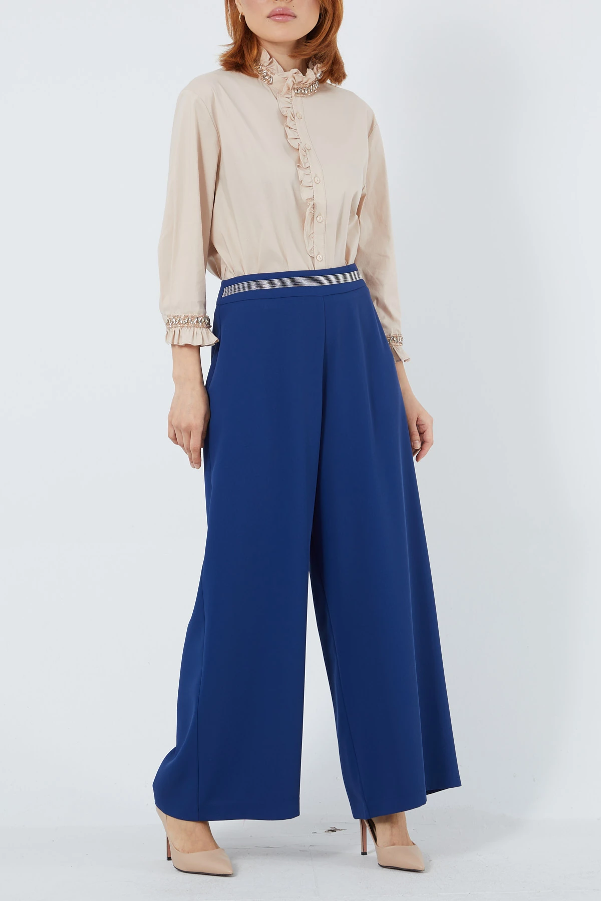 Bel zincir detaylı pantolon EL-1108