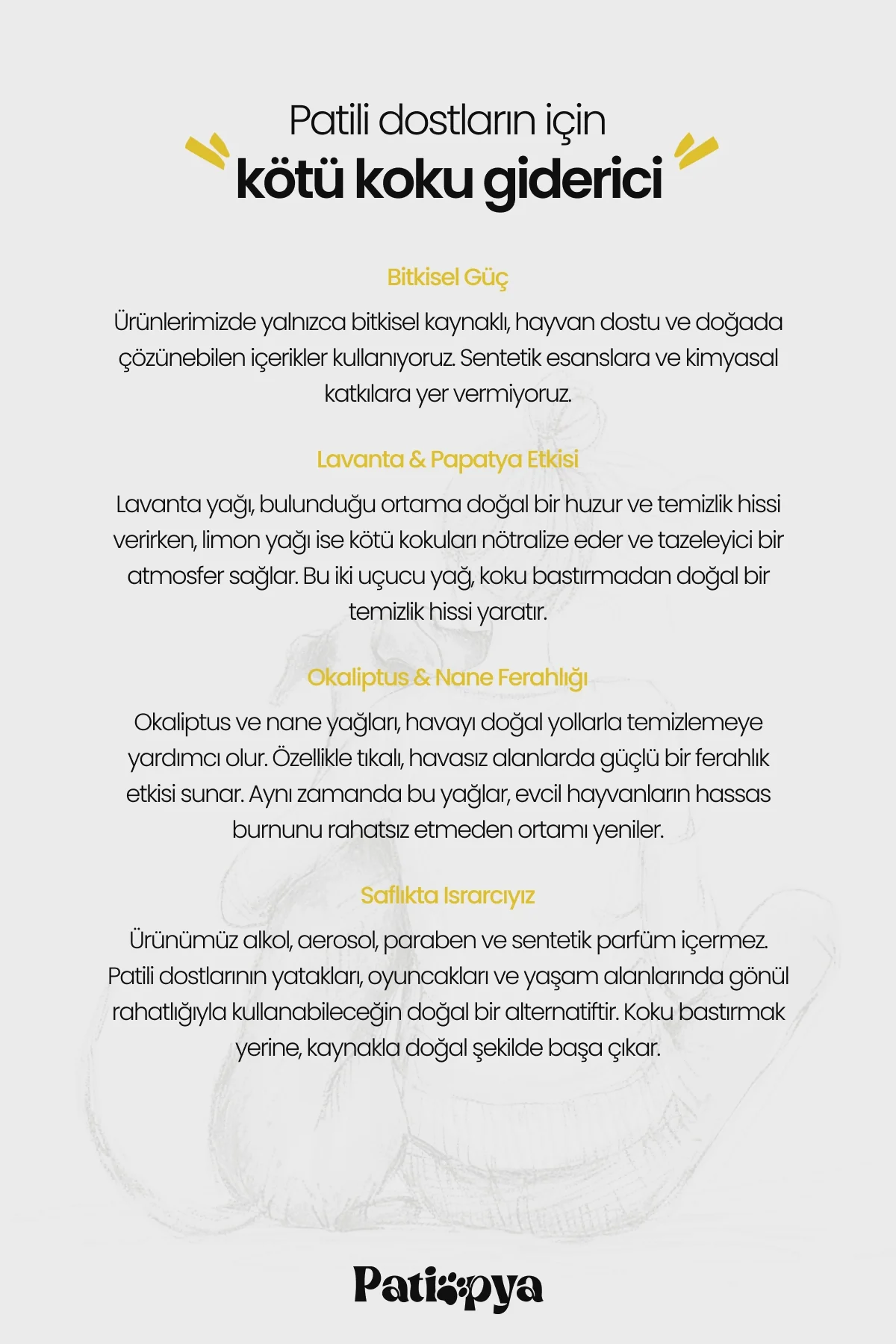 Kedi Kumu Ve Tuvaleti Koku Giderici Oda Parfümü