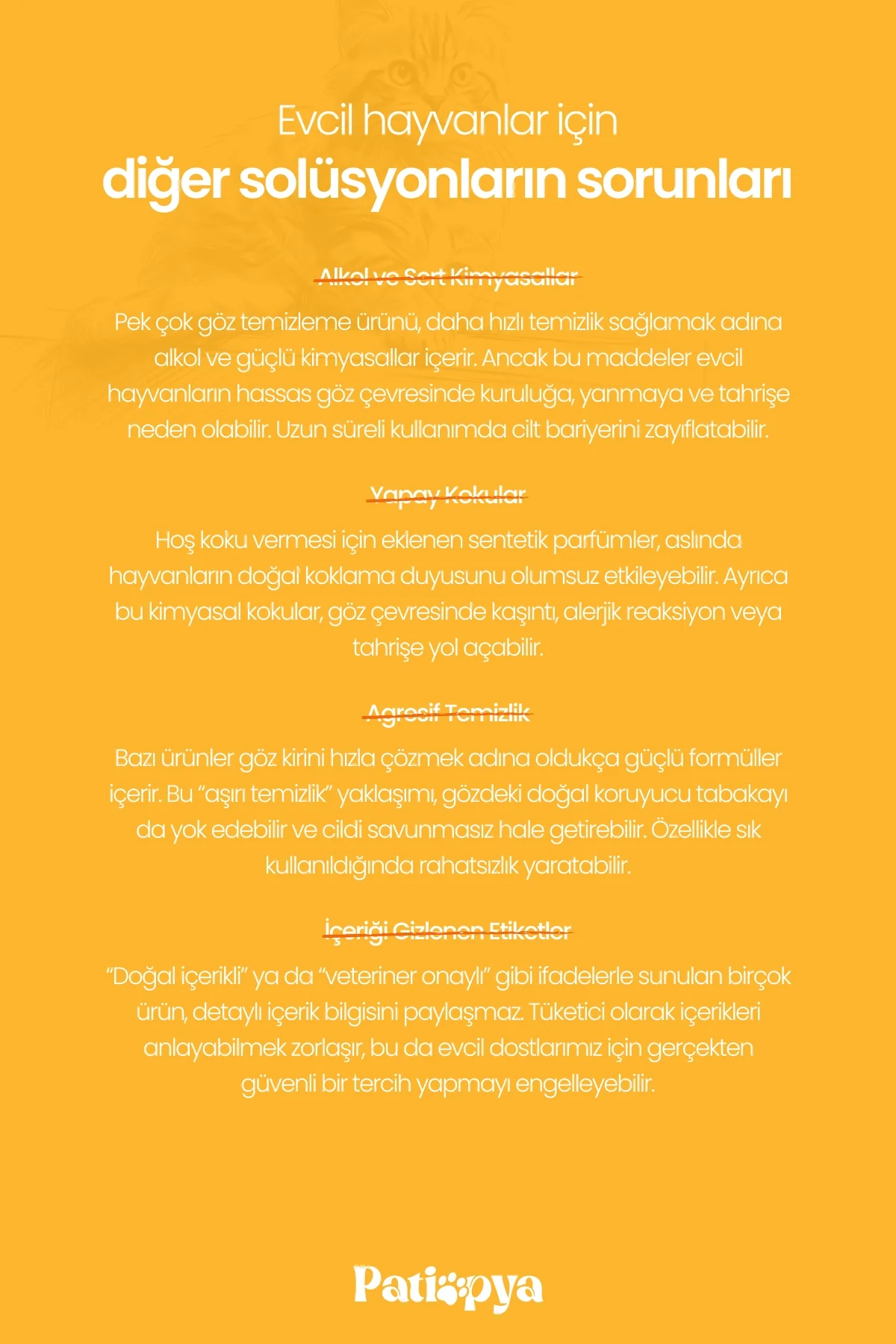 Kedi Göz Çevresi Gözyaşı Lekesi Temizleme Solüsyonu Papatya Özlü