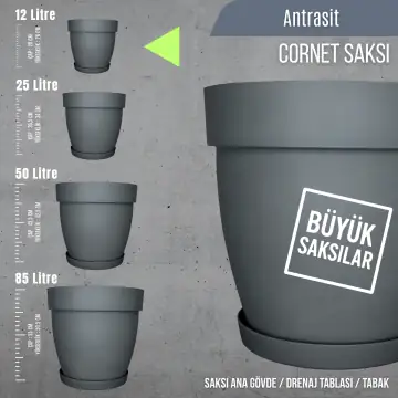 Cornet İç ve Dış Mekan Büyük Saksı Modelleri - 4 Renk 4 Boy (12L / 25L / 50L / 85L)