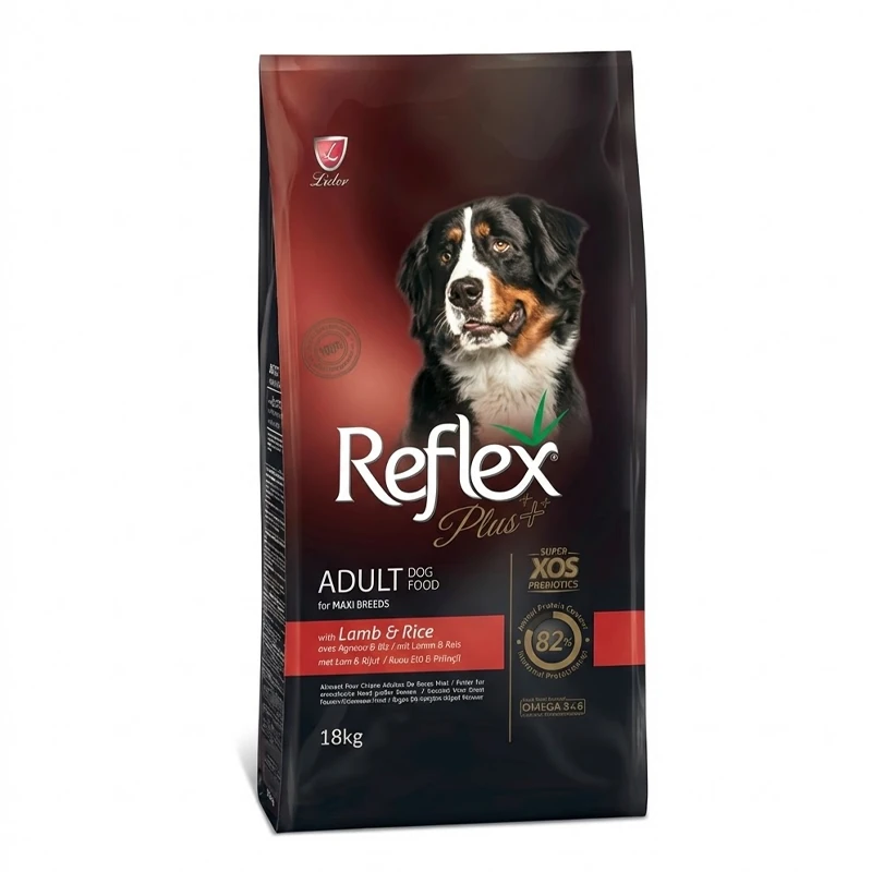 Reflex Plus Büyük Irk Kuzulu ve Pirinçli Yetişkin Köpek Maması 18 Kg