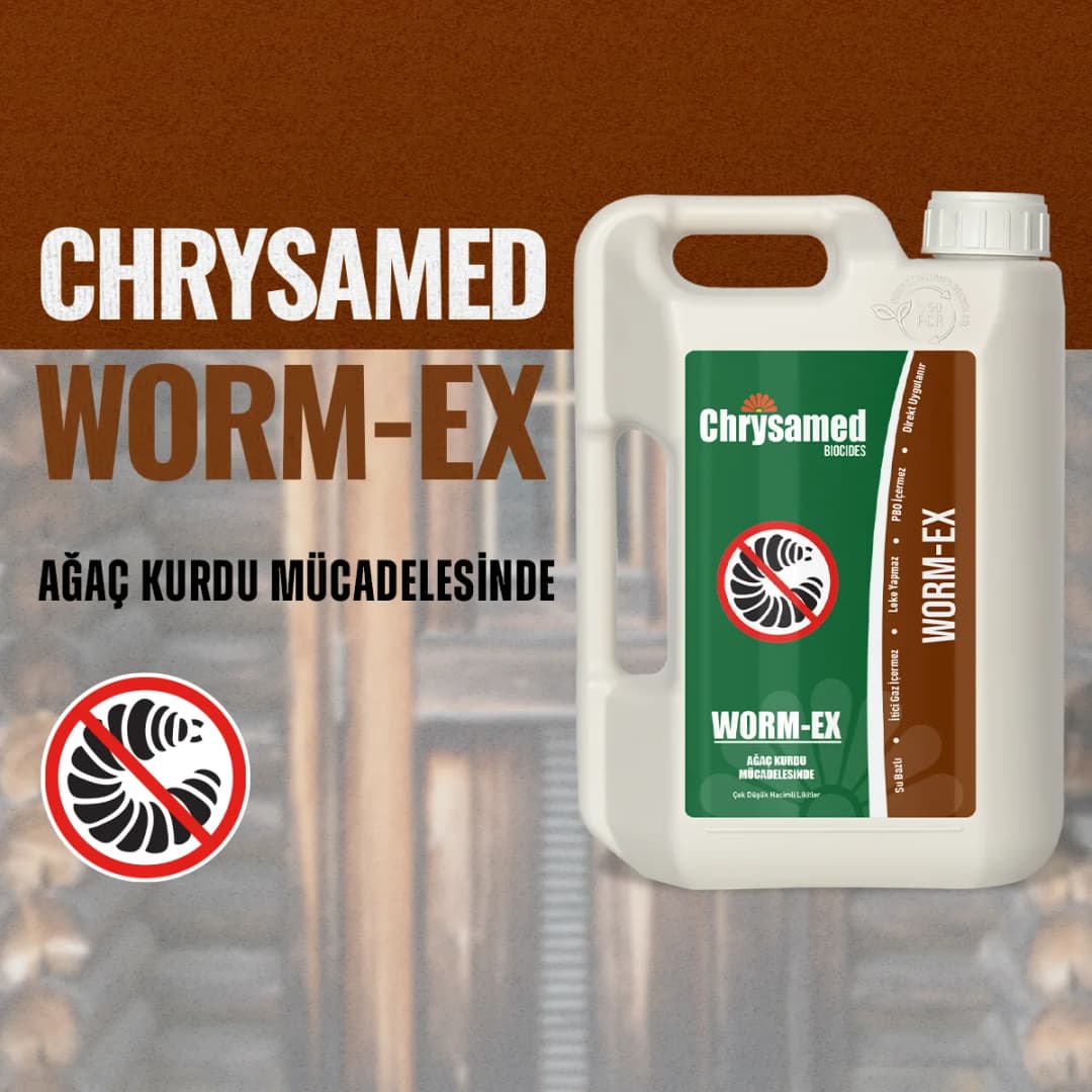 Chrysamed Worm-Ex 2 Lt Tahta Kurdu İlacı | Kesin Çözüm