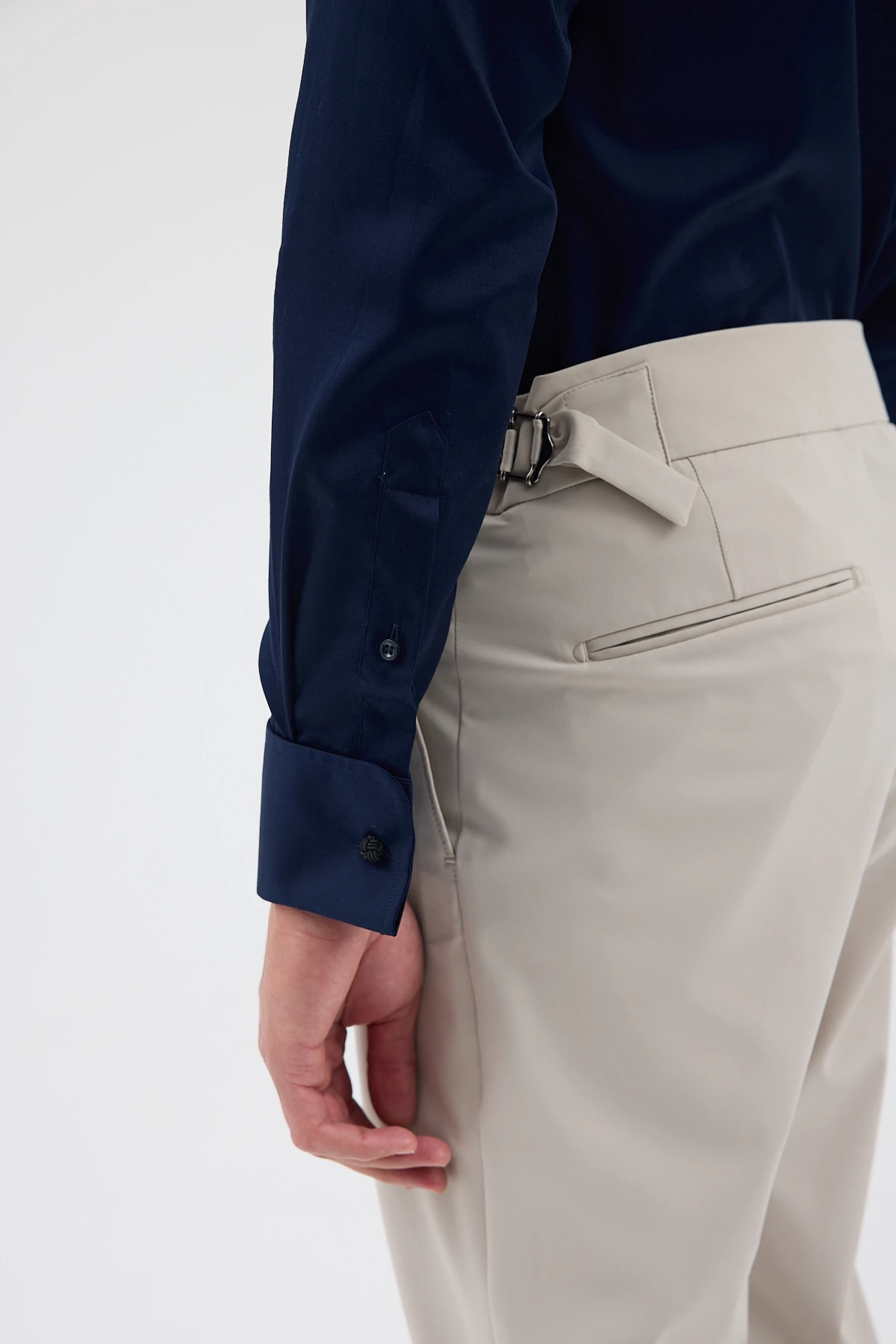 Çift Manşetli Comfort Fit Erkek Gömlek - Lacivert