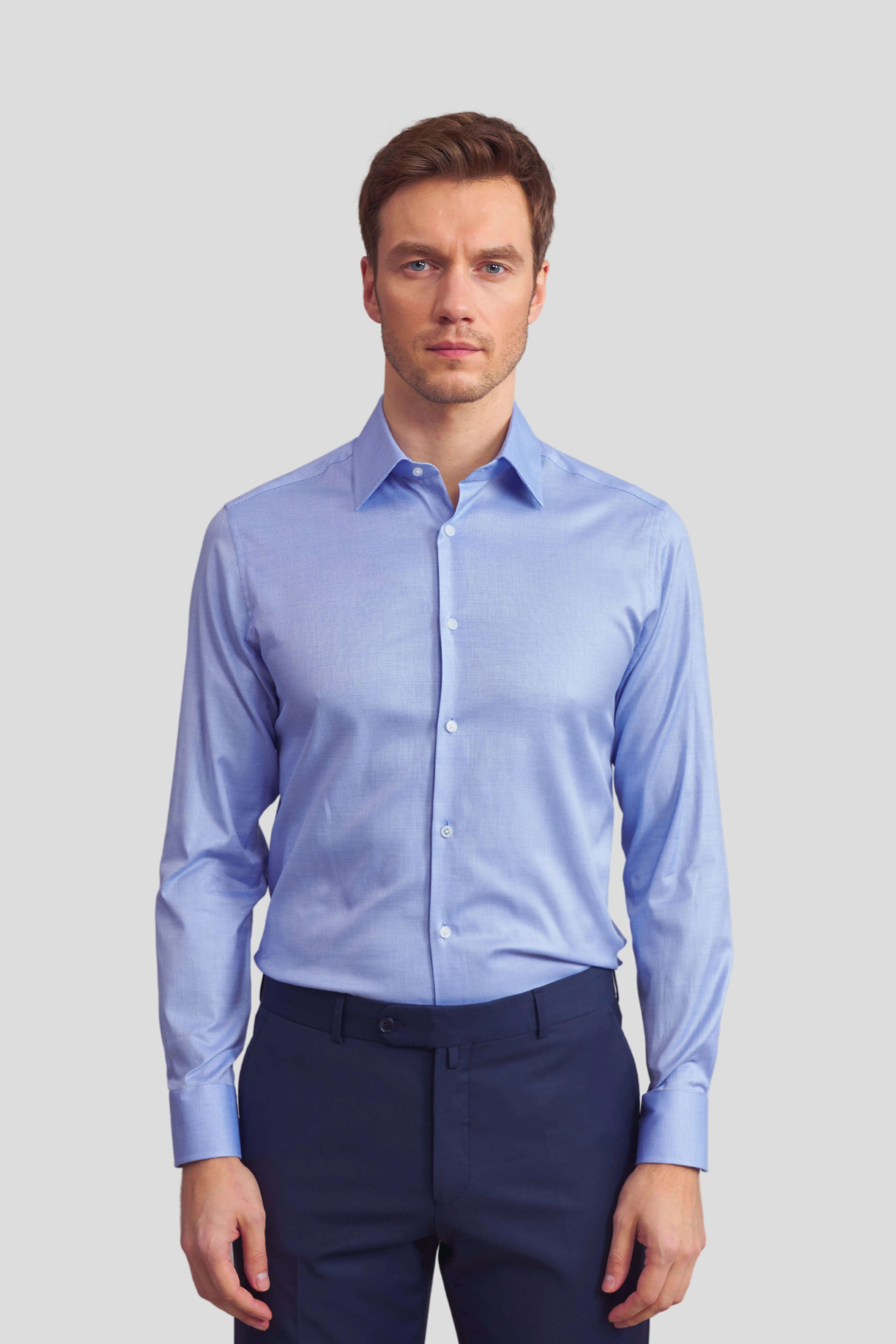 Klasik %100 Pamuk Düz Renk Gömlek