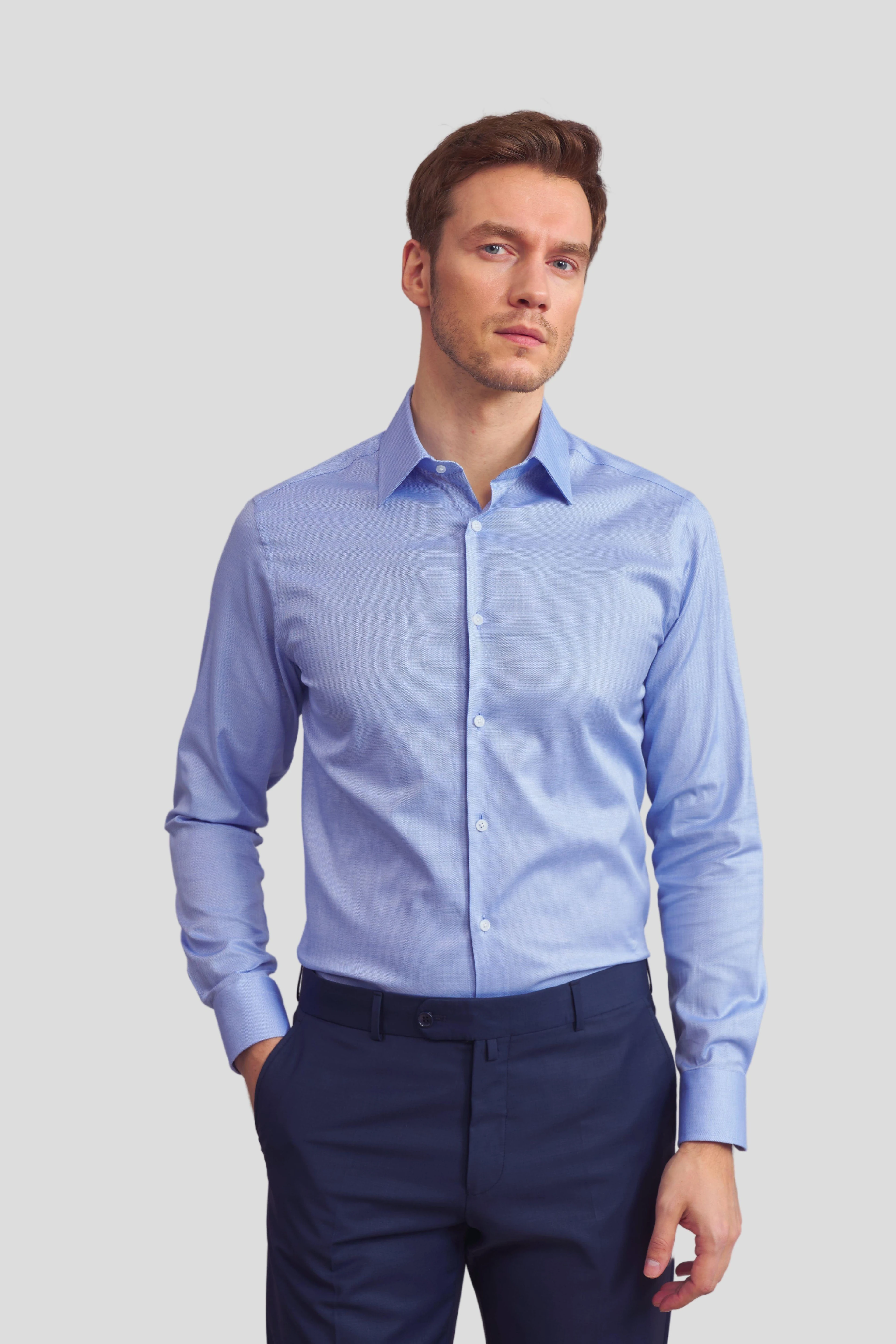 Klasik %100 Pamuk Düz Renk Gömlek