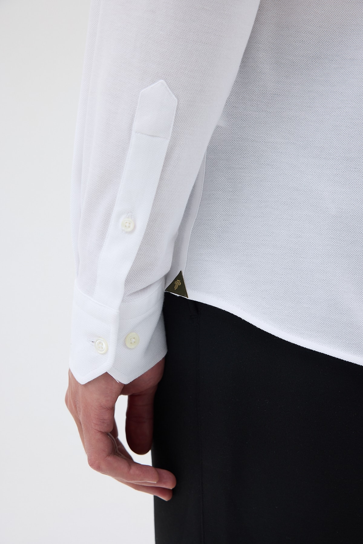 Örme %100 Pamuk Comfort Fit Erkek Gömlek - Beyaz