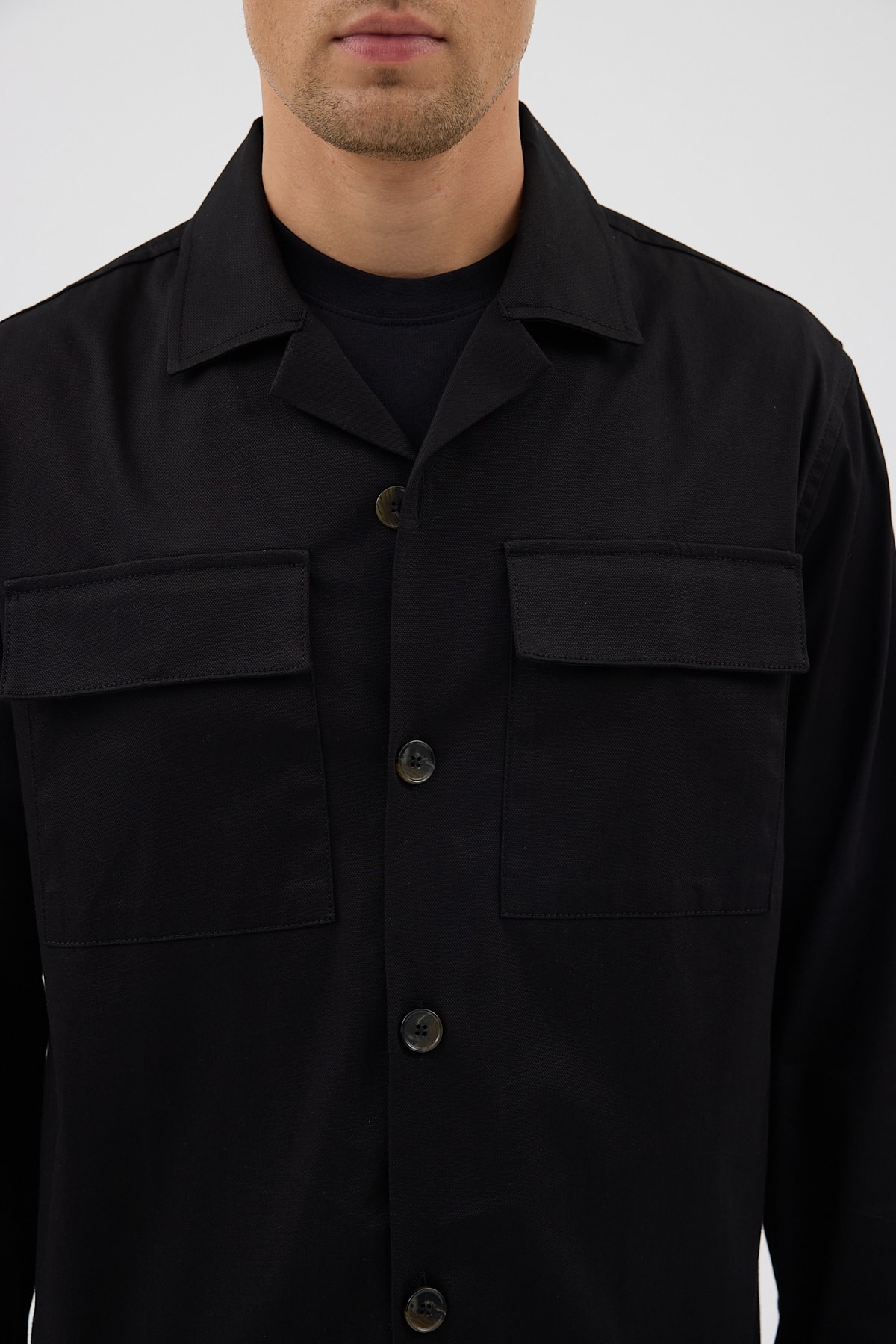 Siyah Cepli Comfort Fit Erkek Gömlek Ceket