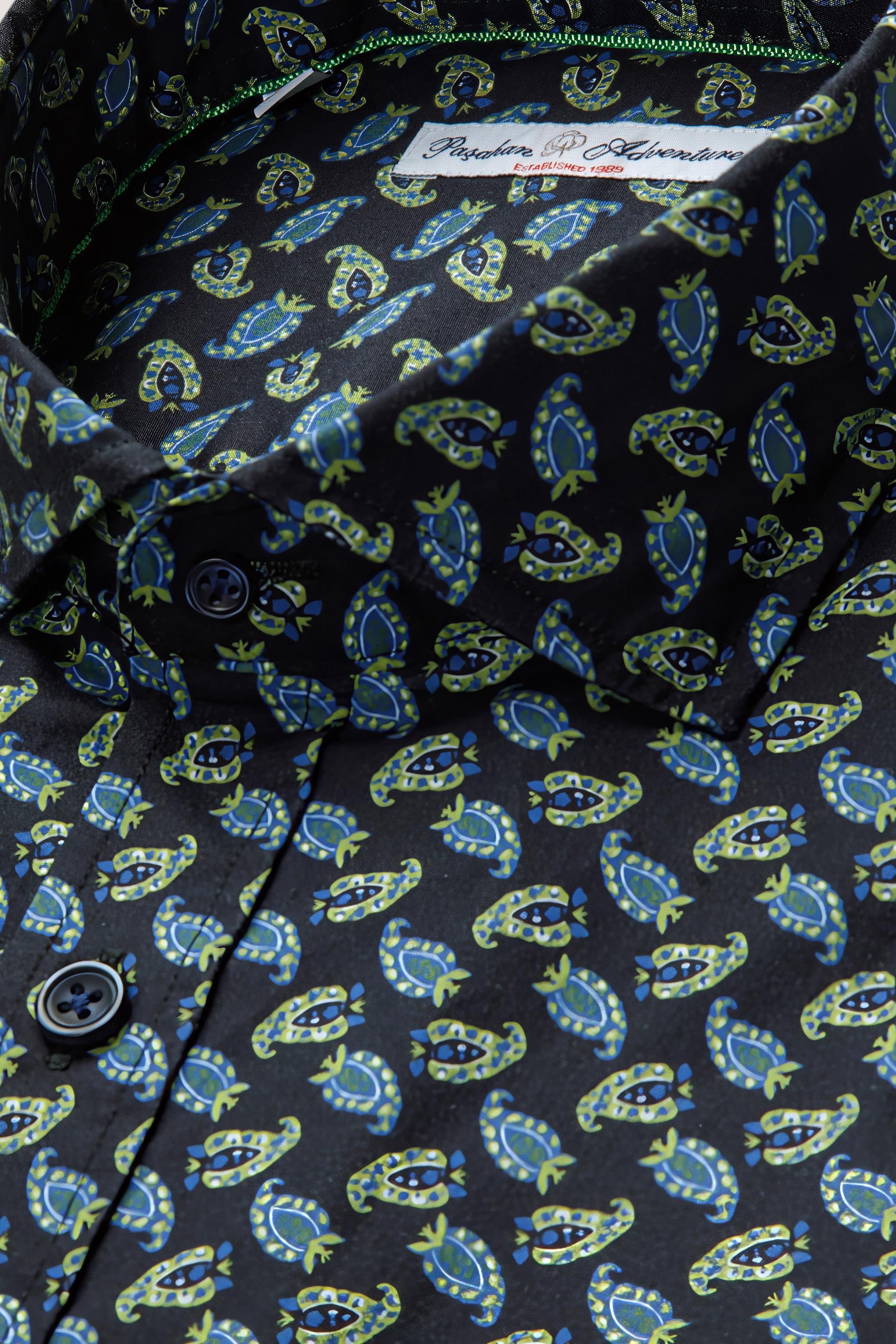 Desenli Nakışlı Slim Fit Gömlek