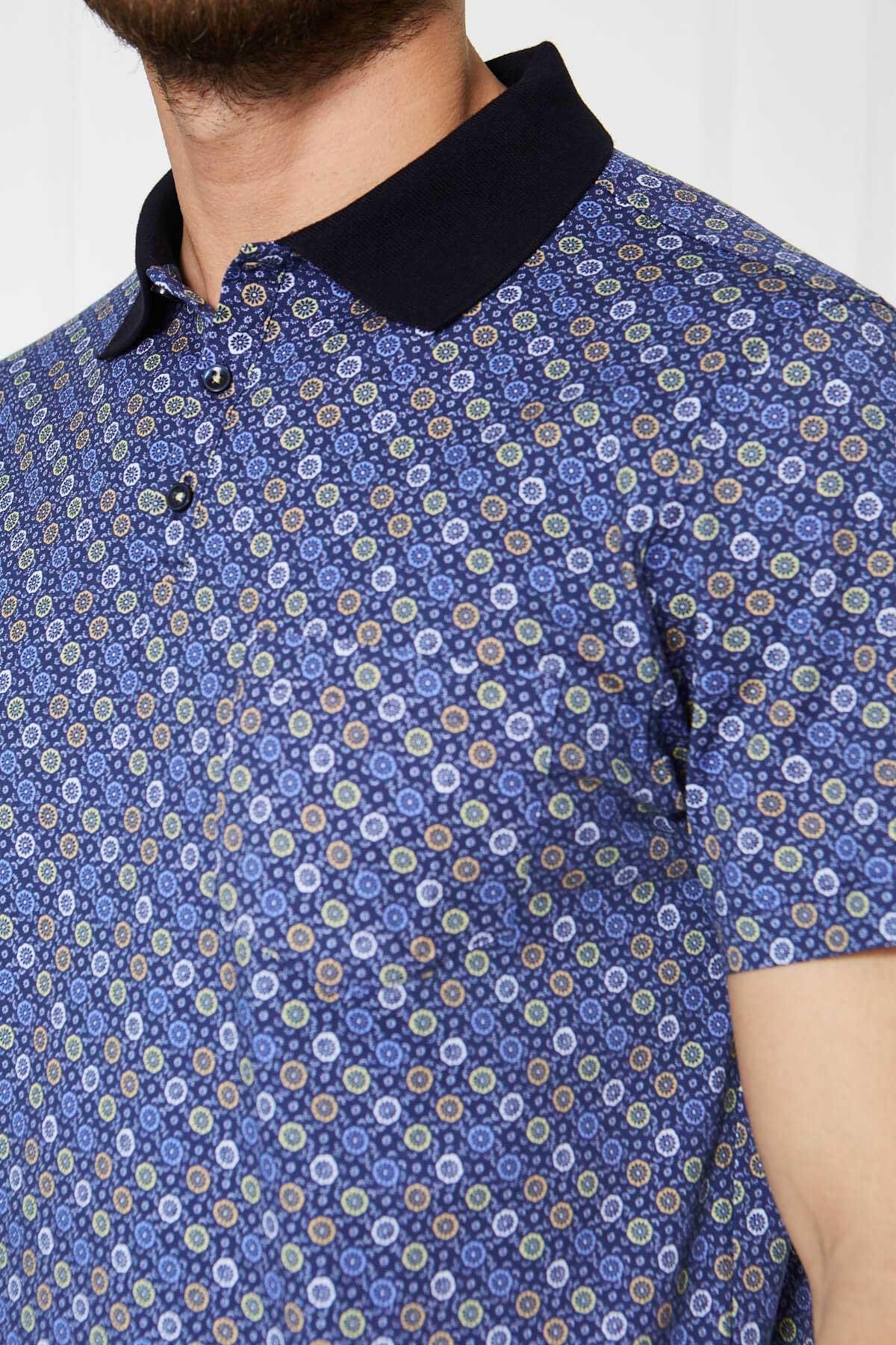 Polo Yaka Cepli T-Shirt - Mavi