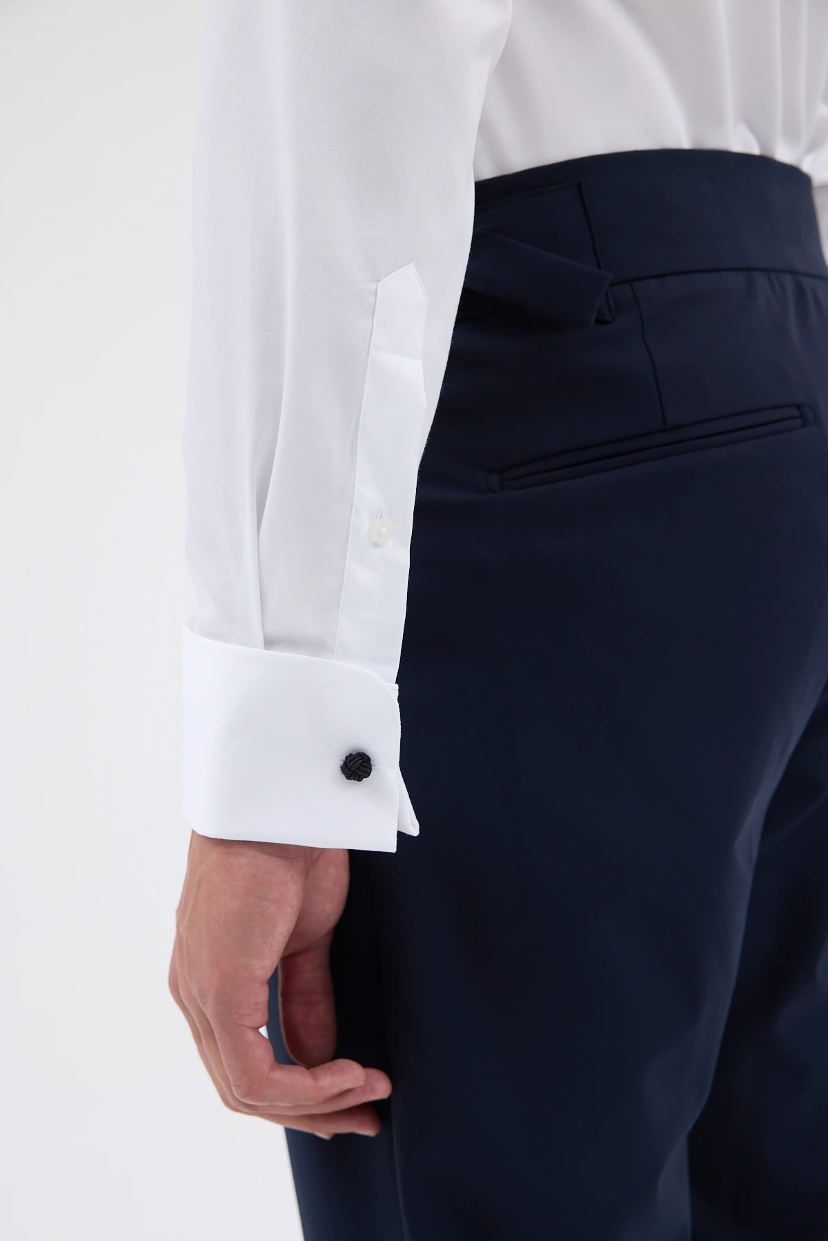 Çift Manşetli Comfort Fit Erkek Gömlek - Beyaz