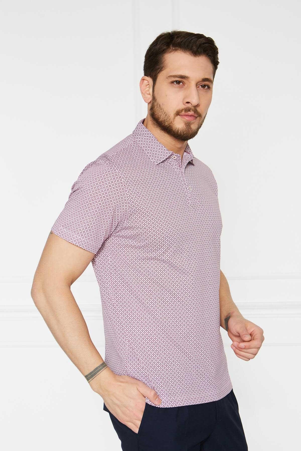 Polo Yaka Cepli T-Shirt - Beyaz-Lacivert