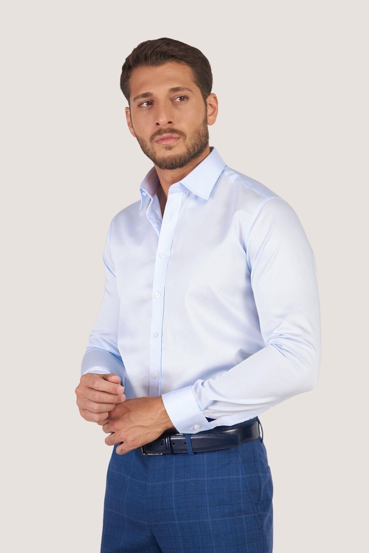 Klasik Slim Fit Gömlek - Açık Mavi