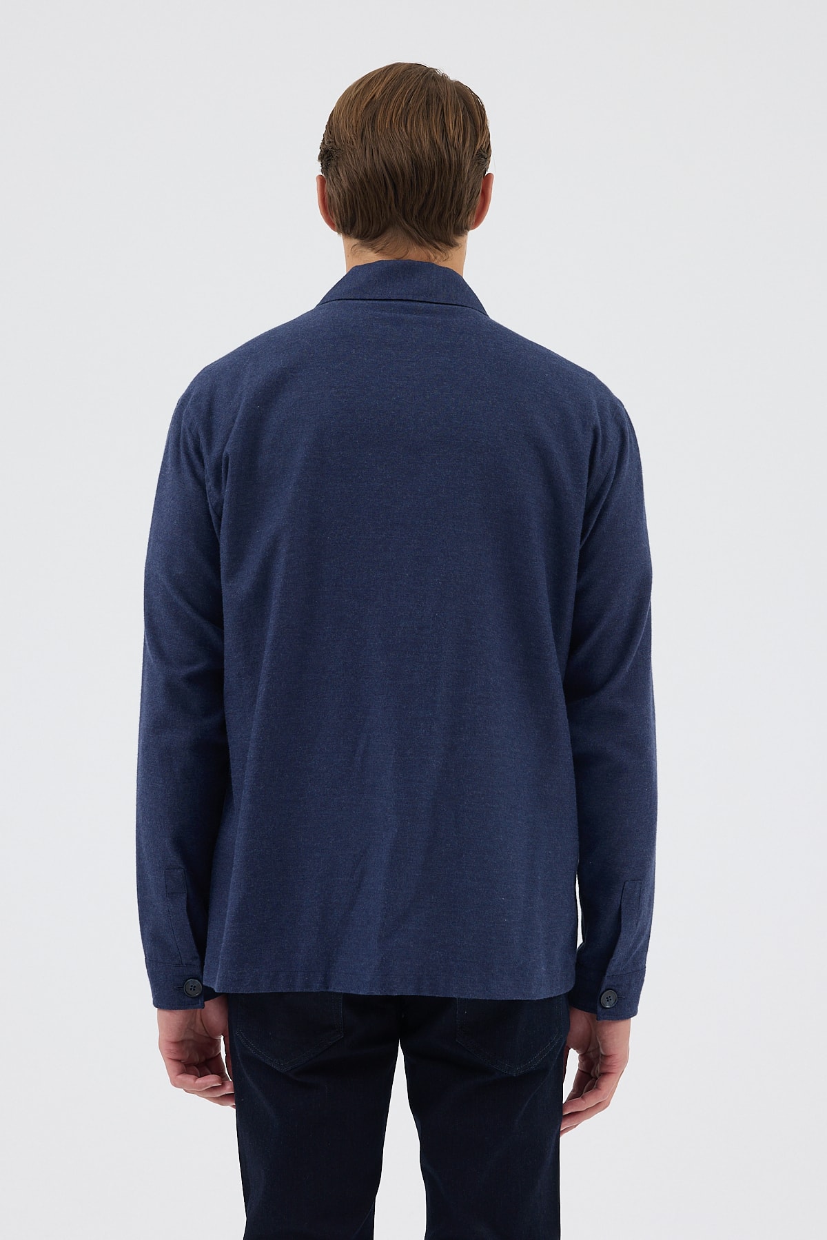 Lacivert Cepli Tailored Fit Erkek Gömlek Ceket