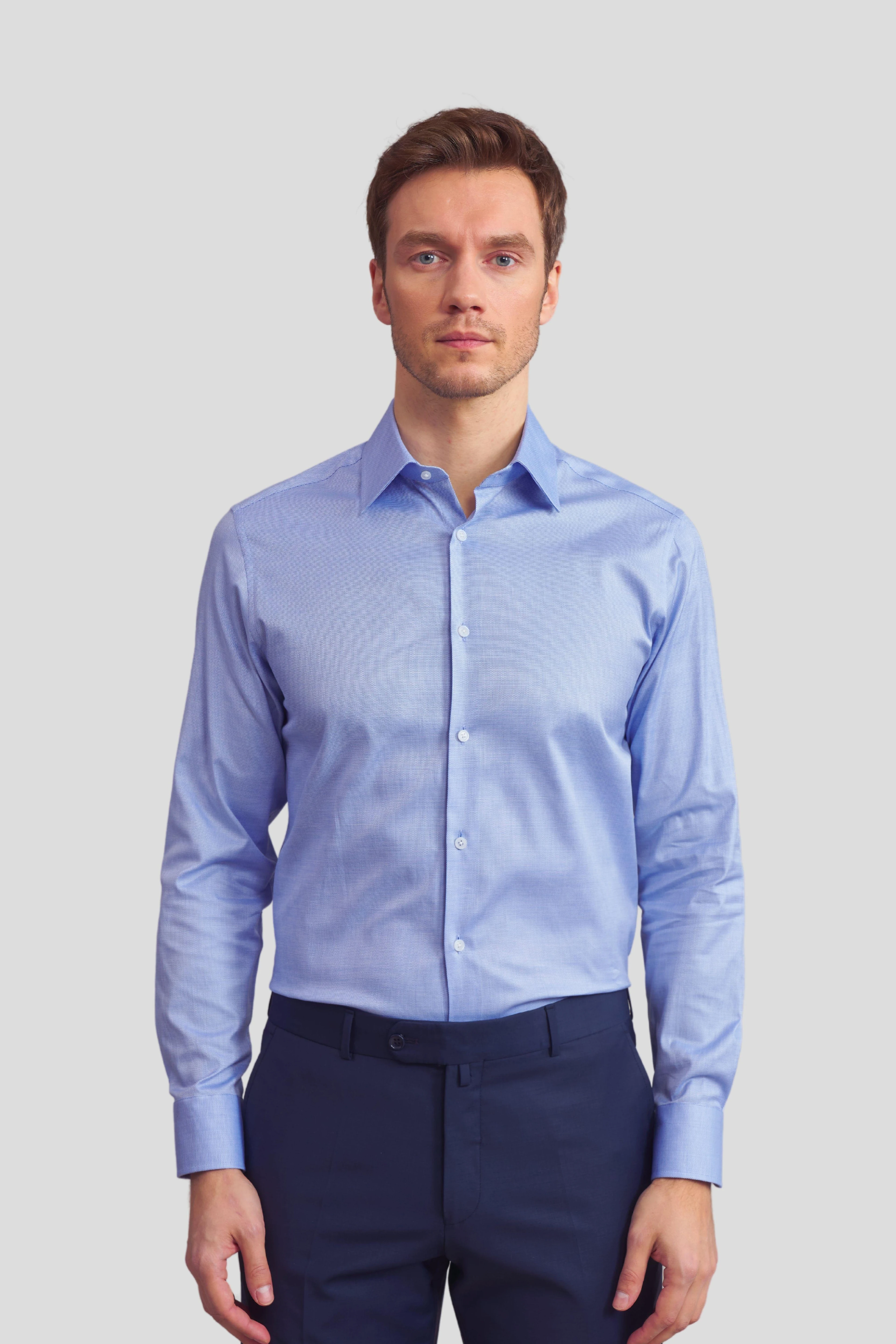 Klasik %100 Pamuk Düz Renk Gömlek