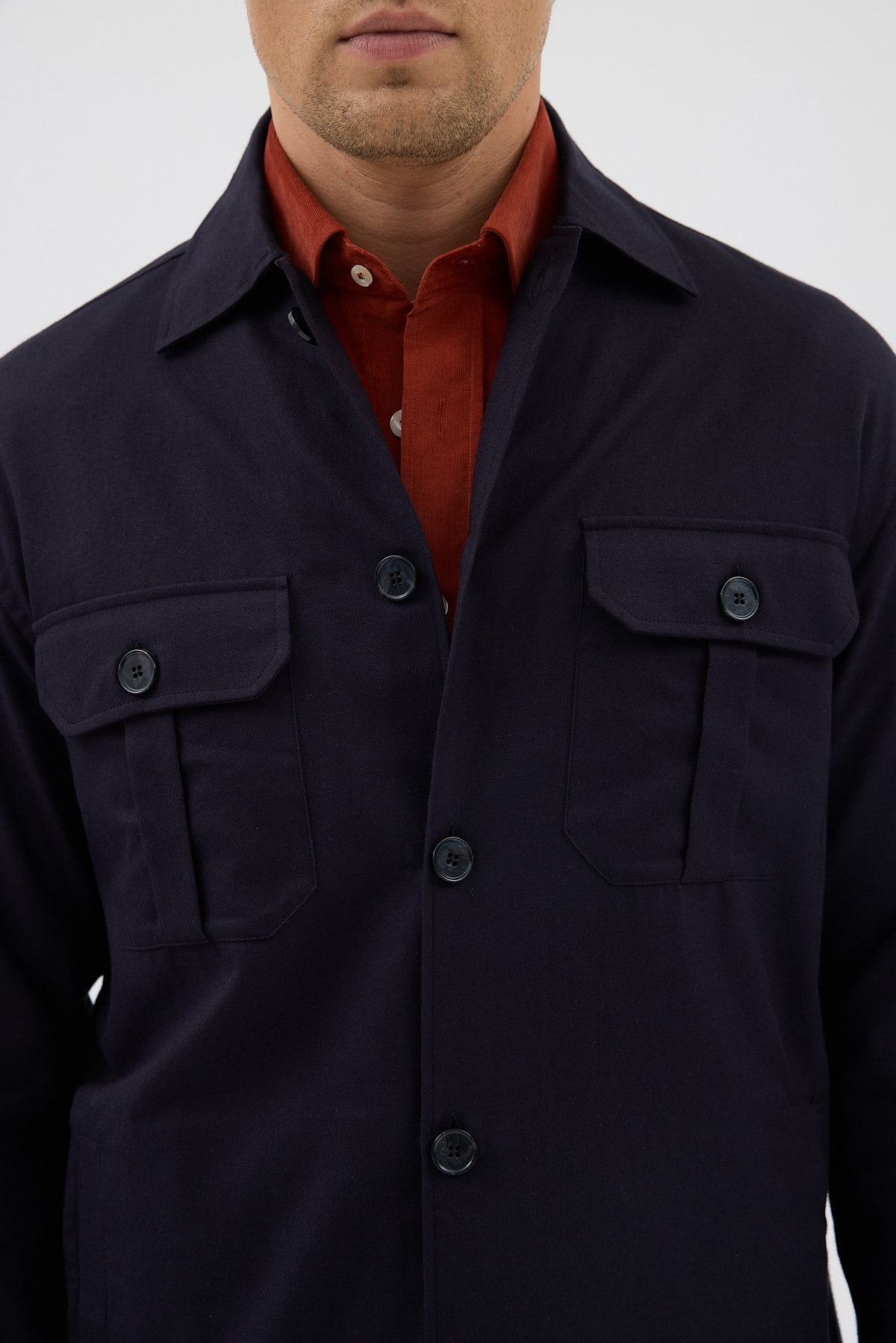 Siyah Cepli Tailored Fit Erkek Gömlek Ceket