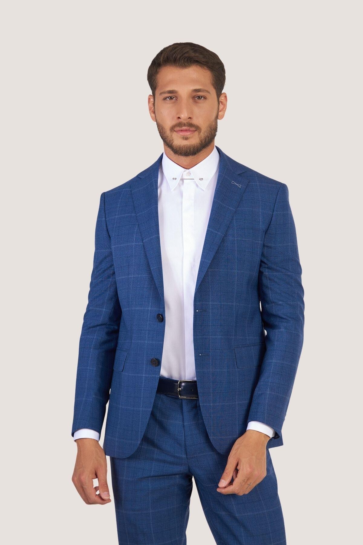 Yaka İğneli Slim Fit Gömlek - Beyaz