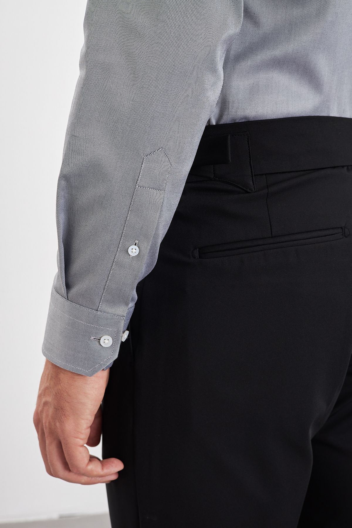 Comfort Fit %100 Pamuk Klasik Yaka Erkek Gömlek - Siyah