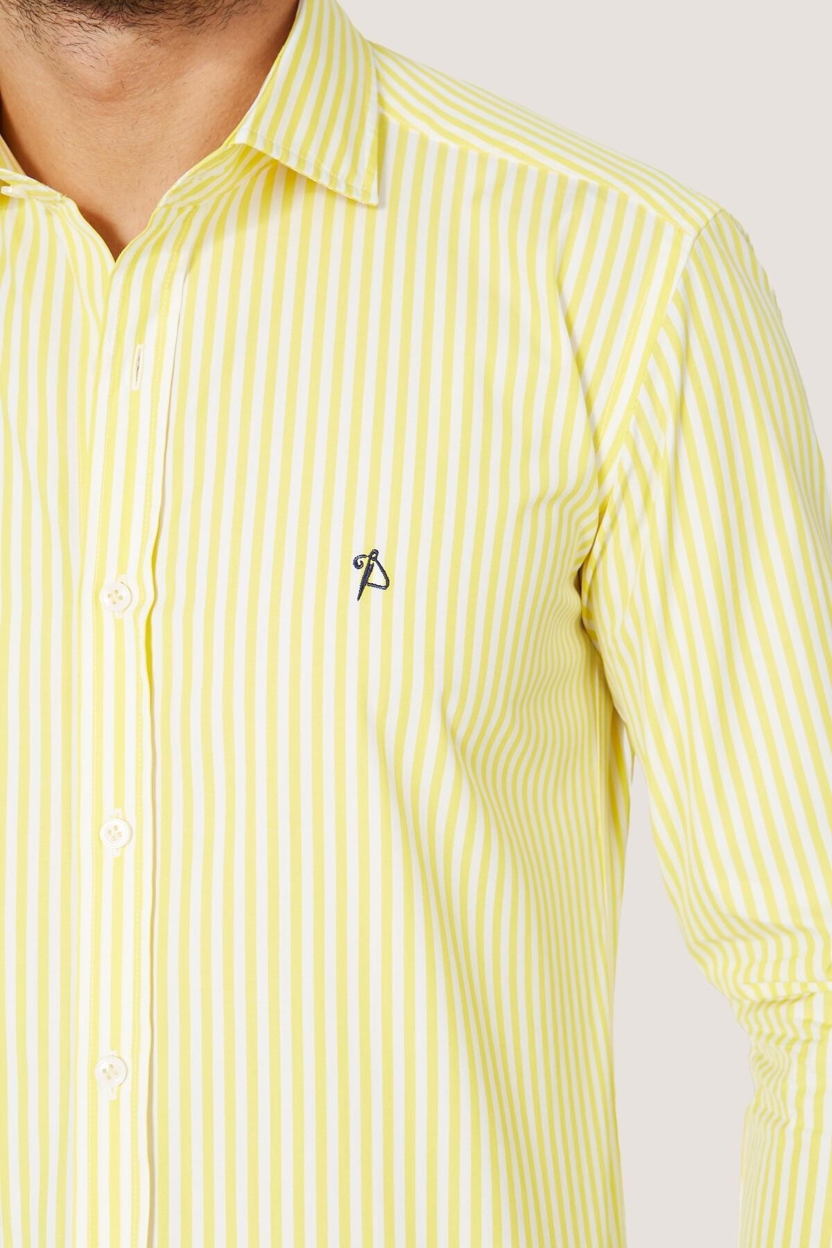 Çizgili Spor Gömlek Slim Fit