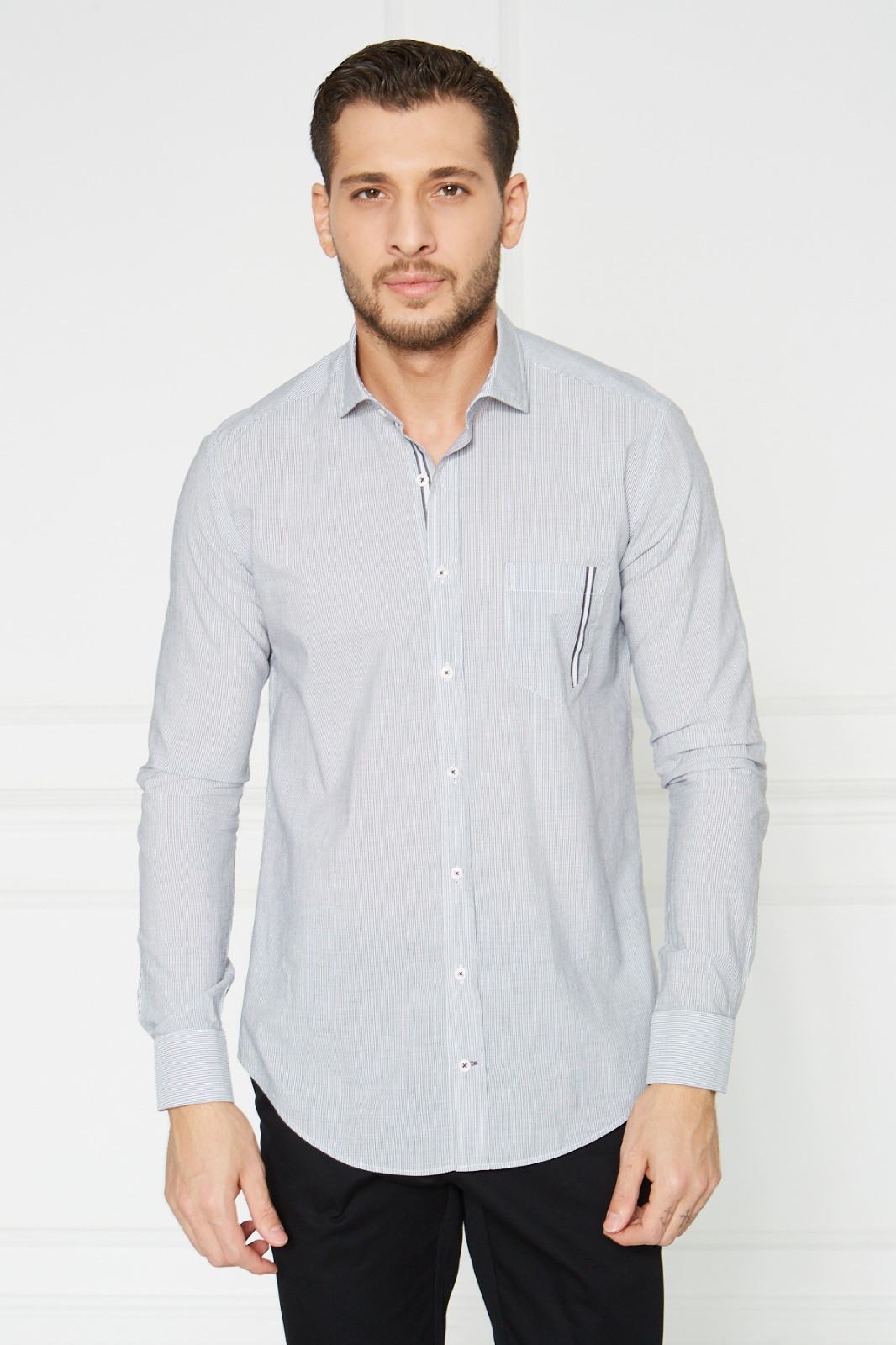 Çizgili Slim Fit Casual Gömlek