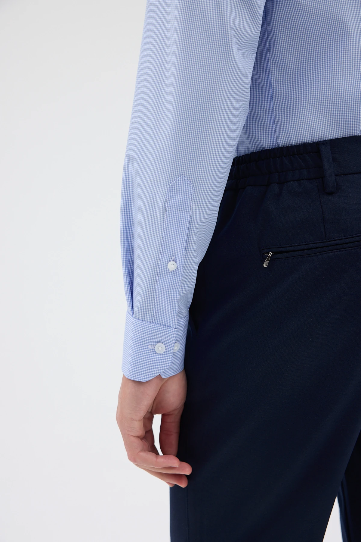 Non Iron Mavi Ekose %100 Pamuk Comfort Fit Gömlek