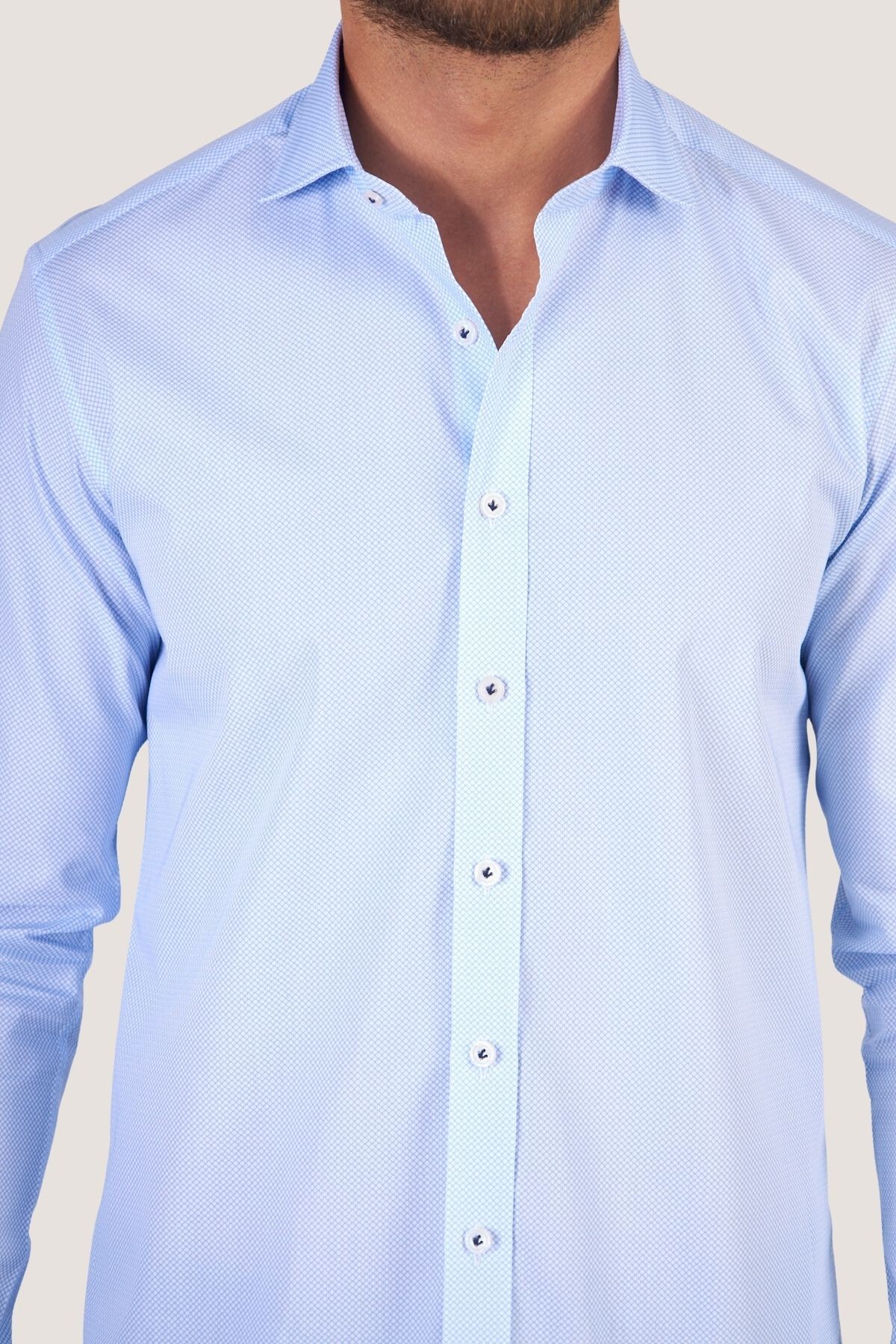 Klasik Desenli Slim Fit Gömlek