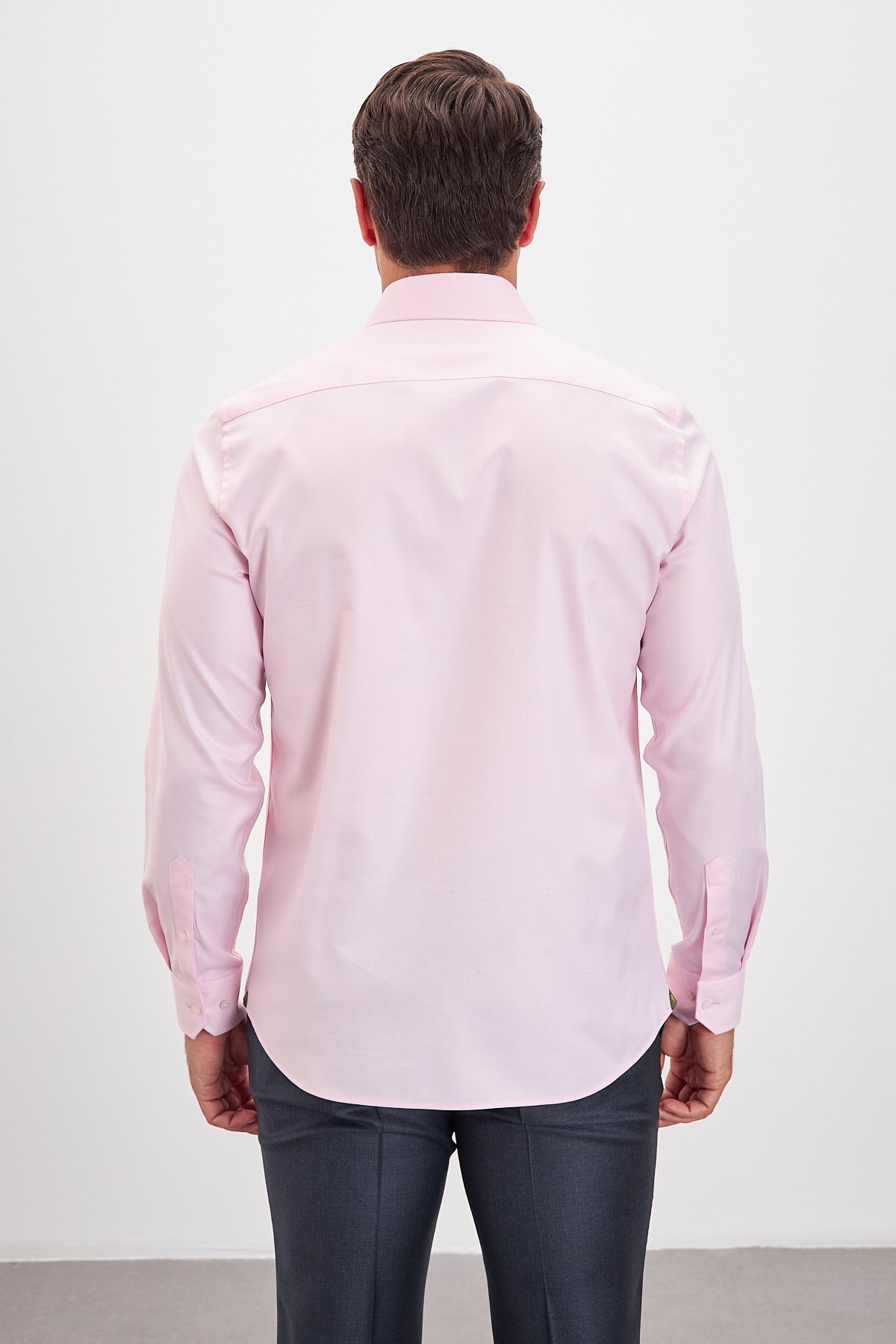 Comfort Fit %100 Pamuk Klasik Yaka Erkek Gömlek - Pembe