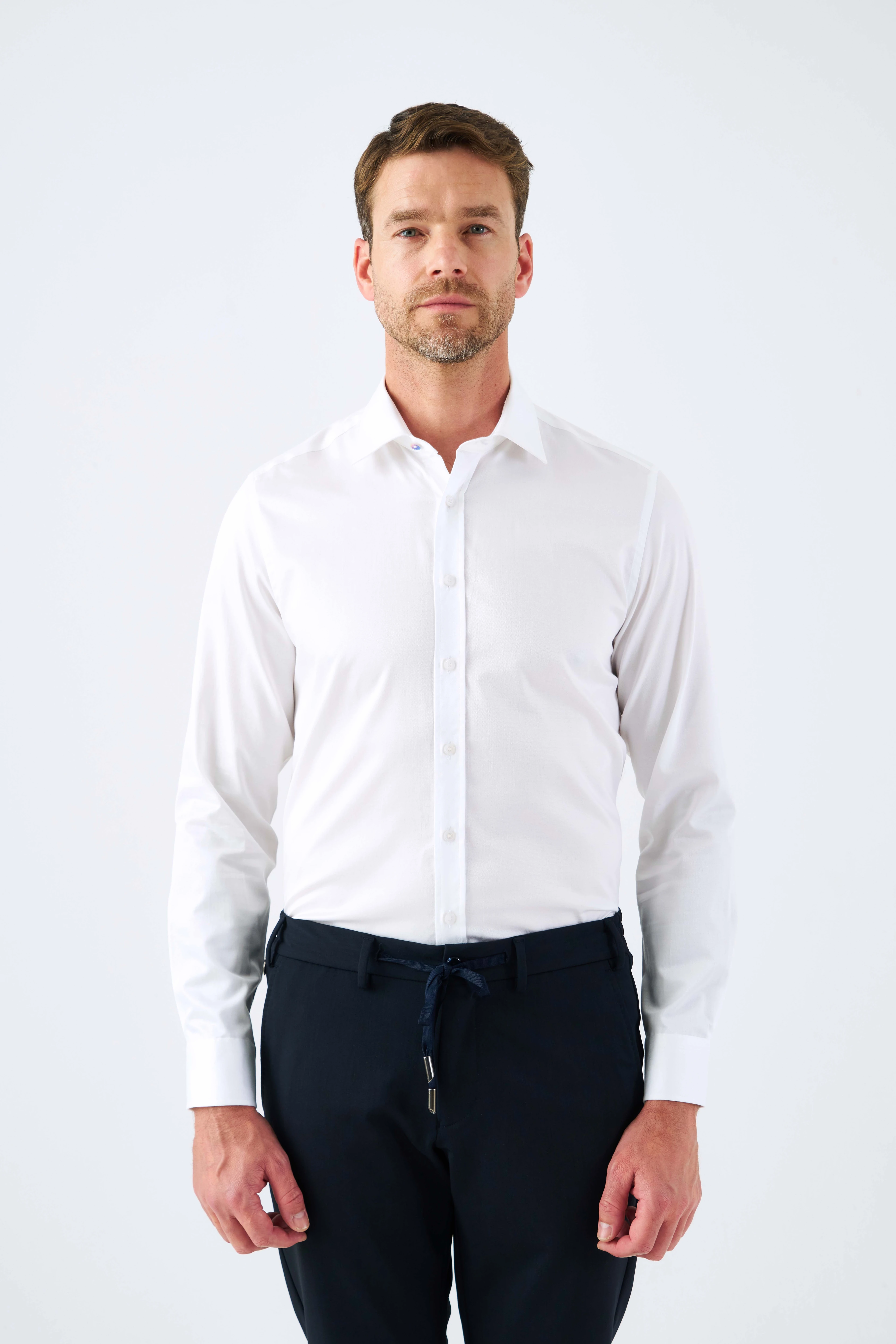 Klasik Comfort Fit Armürlü Gömlek - Beyaz 155