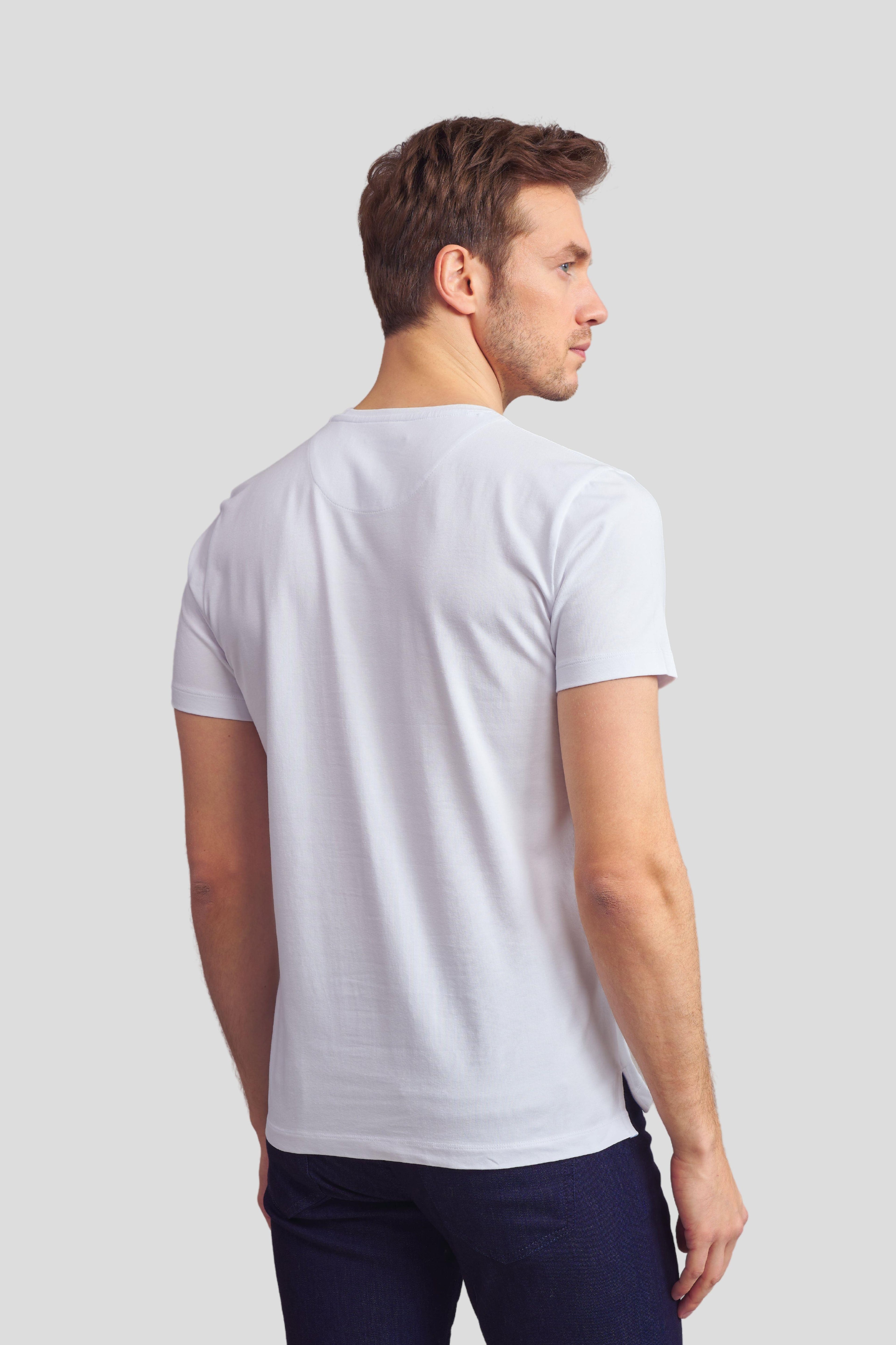 Bisiklet Yaka Basic T-Shirt - Beyaz