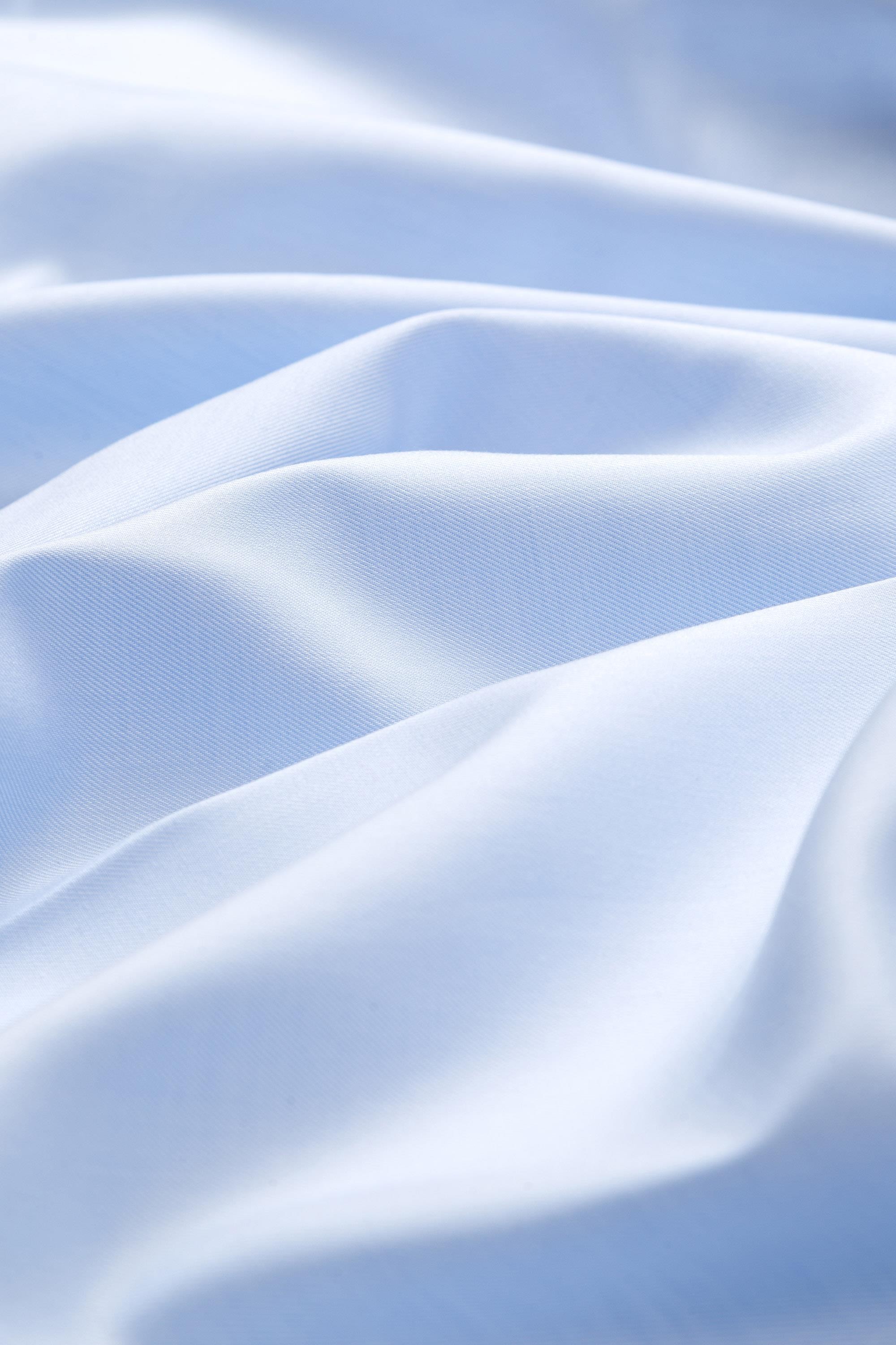 Ütü Gerektirmeyen Non Iron %100 Pamuk Twill Gömlek - Mavi