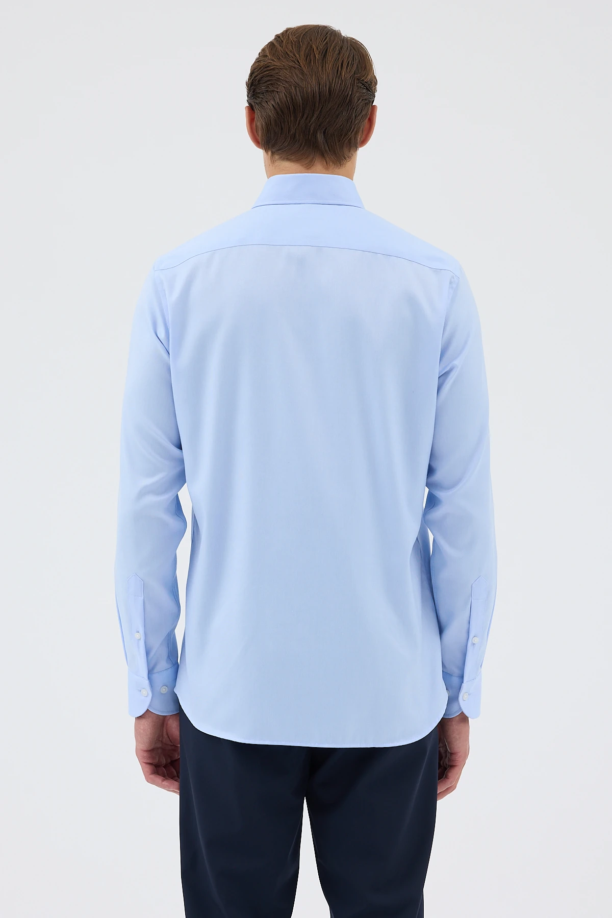 Non Iron Düğmeli Yaka Oxford Comfort Fit Erkek Gömlek - Mavi