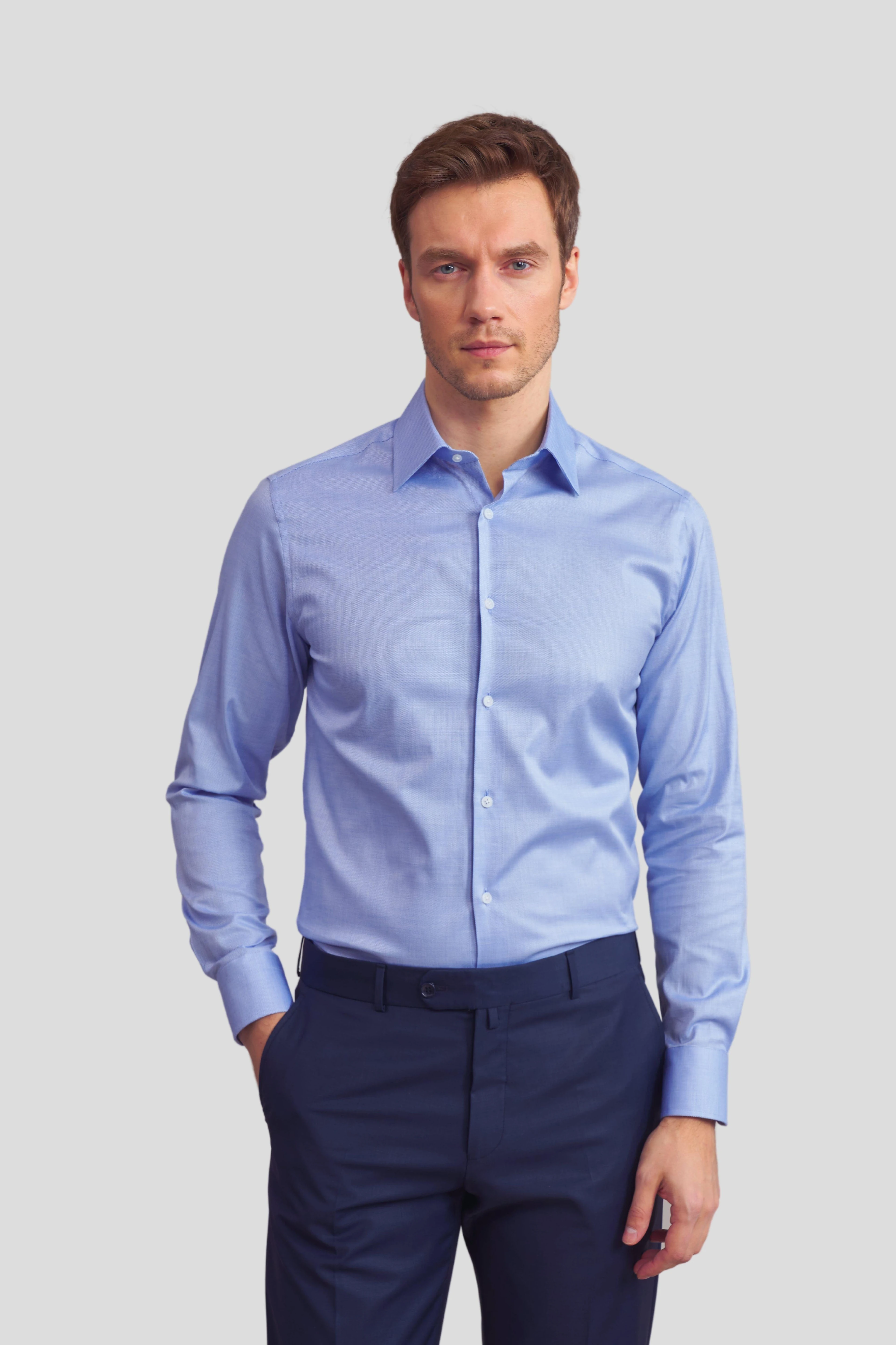 Klasik %100 Pamuk Düz Renk Gömlek