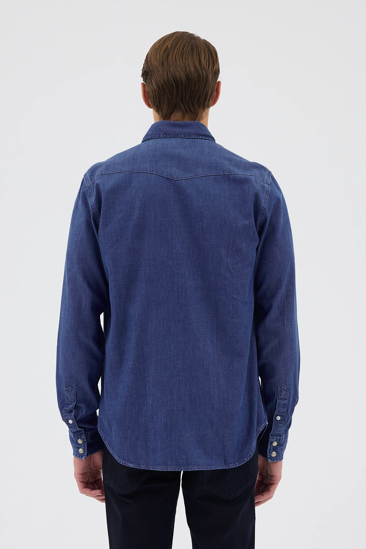 Çift Cepli Kot Gömlek - Koyu Mavi