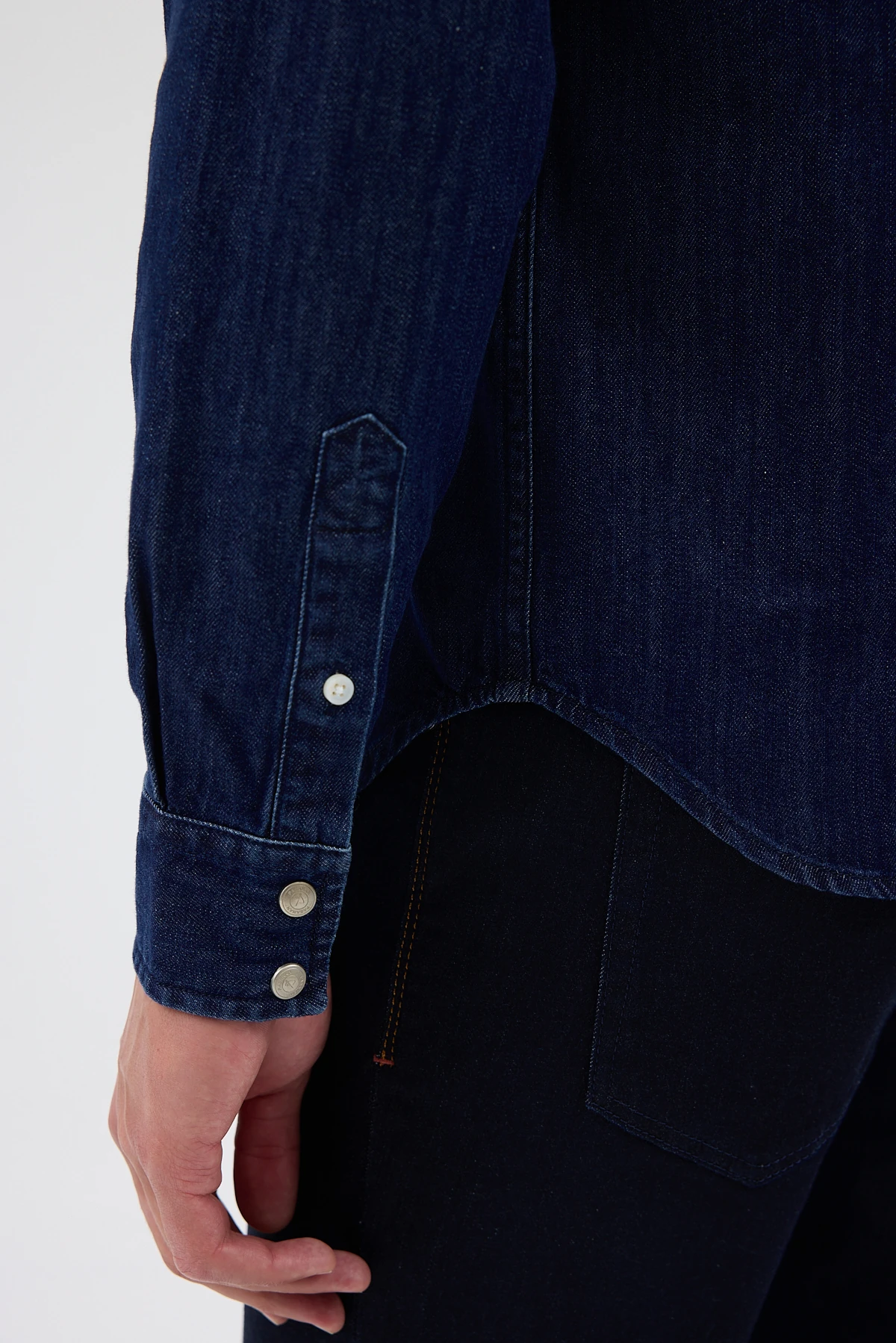 Çift Cepli Kot Gömlek - Lacivert