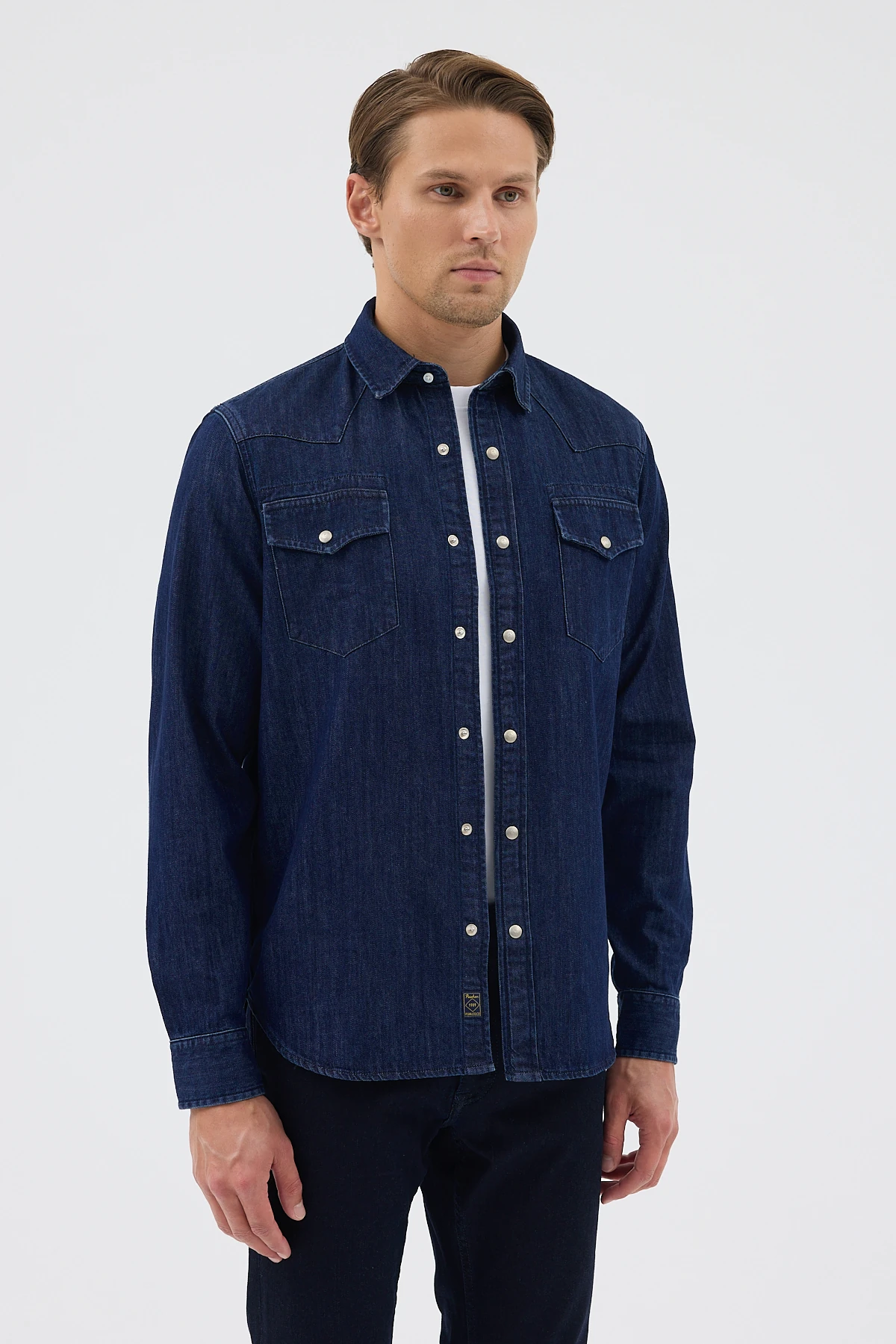 Çift Cepli Kot Gömlek - Lacivert