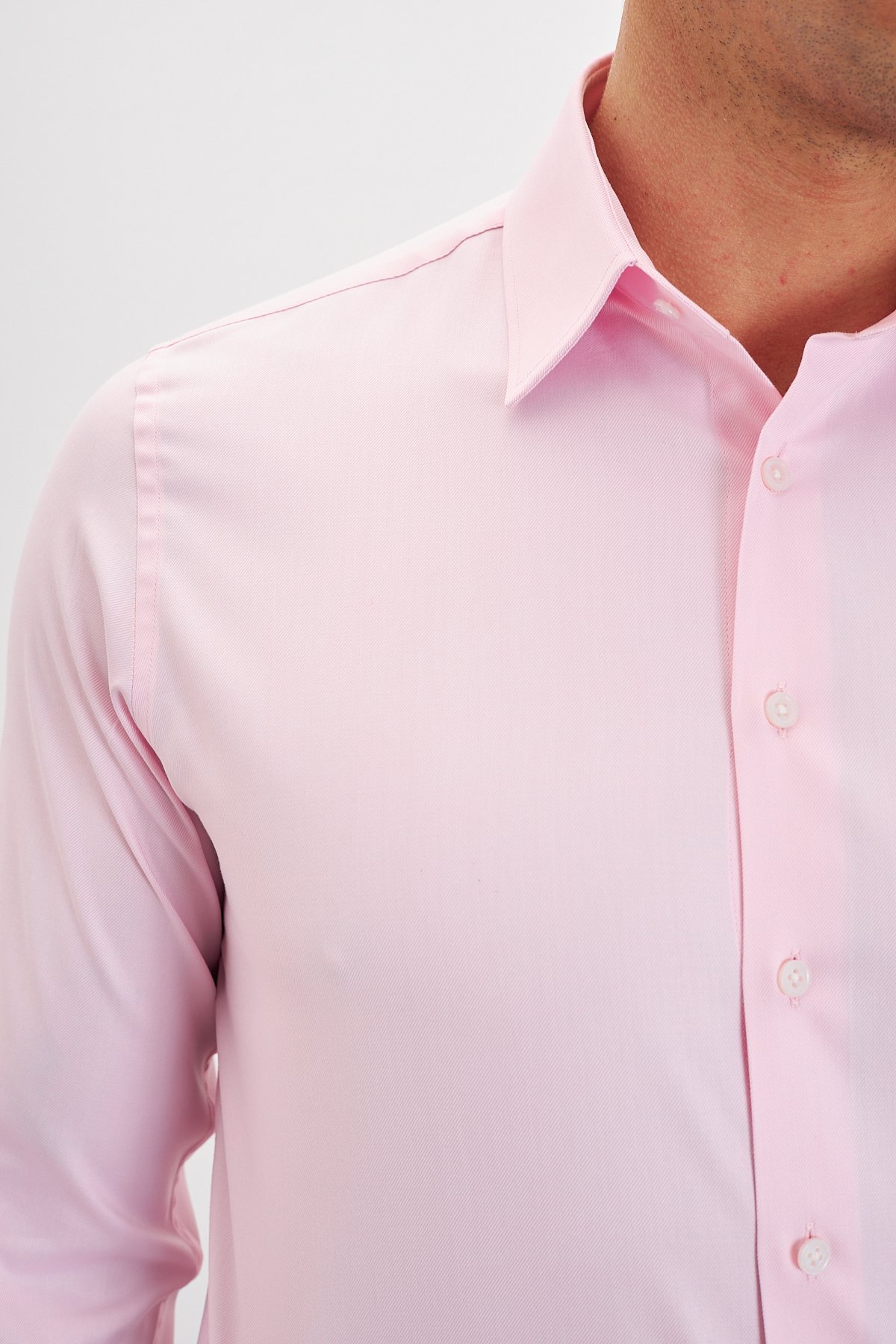 Comfort Fit %100 Pamuk Klasik Yaka Erkek Gömlek - Pembe