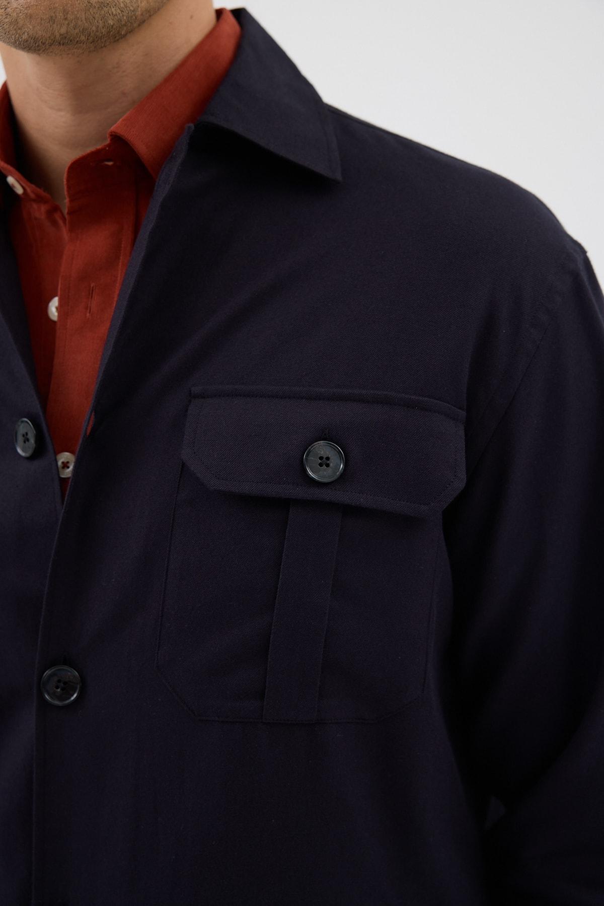 Siyah Cepli Tailored Fit Erkek Gömlek Ceket