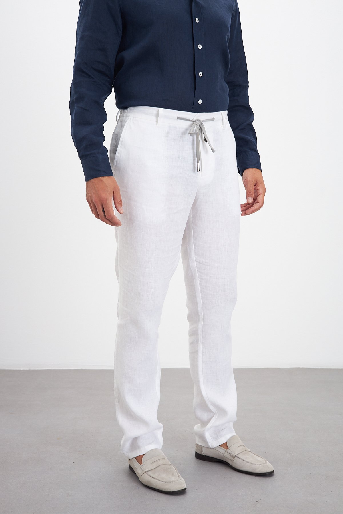 100% Keten Jogger Erkek Pantolon