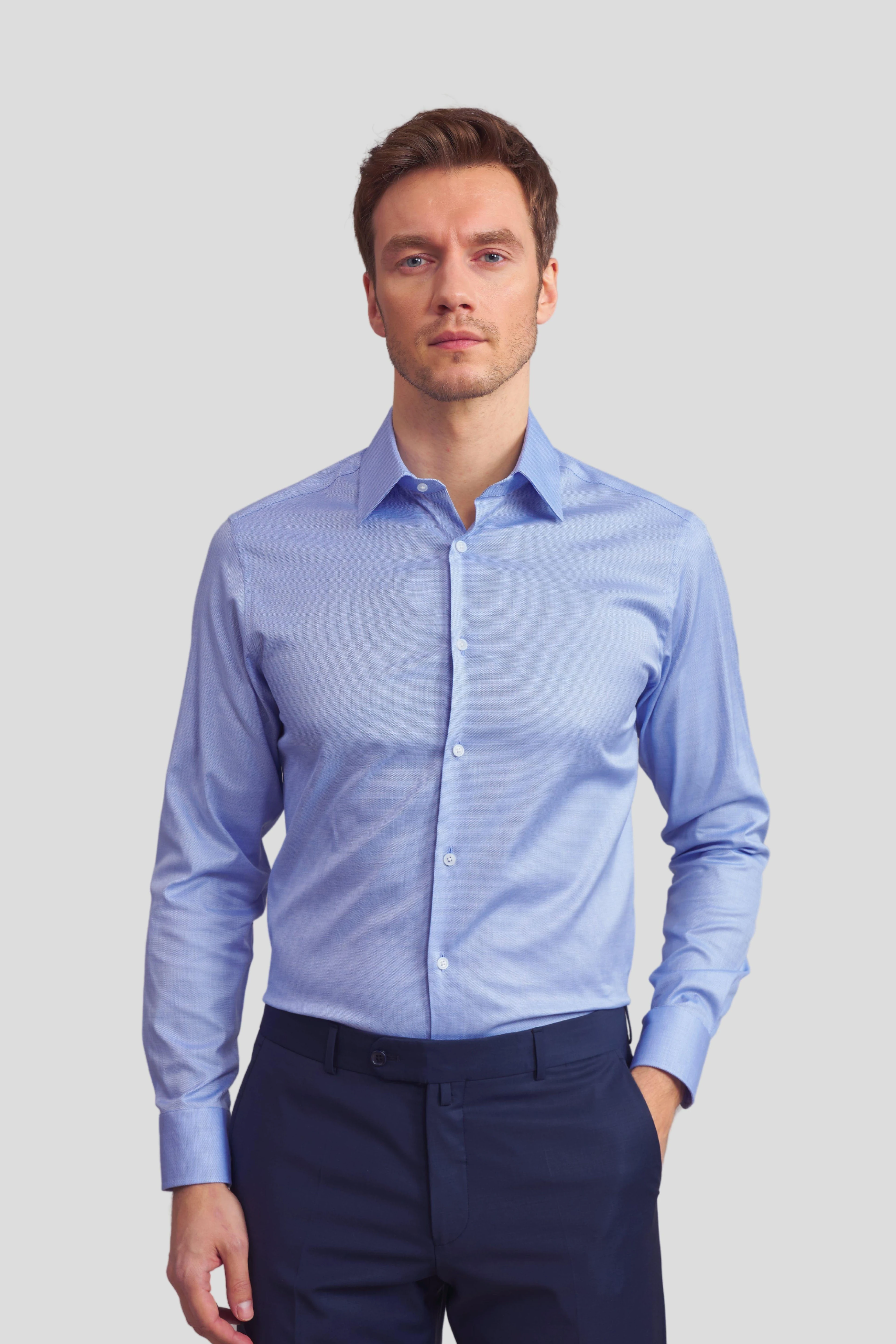 Klasik %100 Pamuk Düz Renk Gömlek