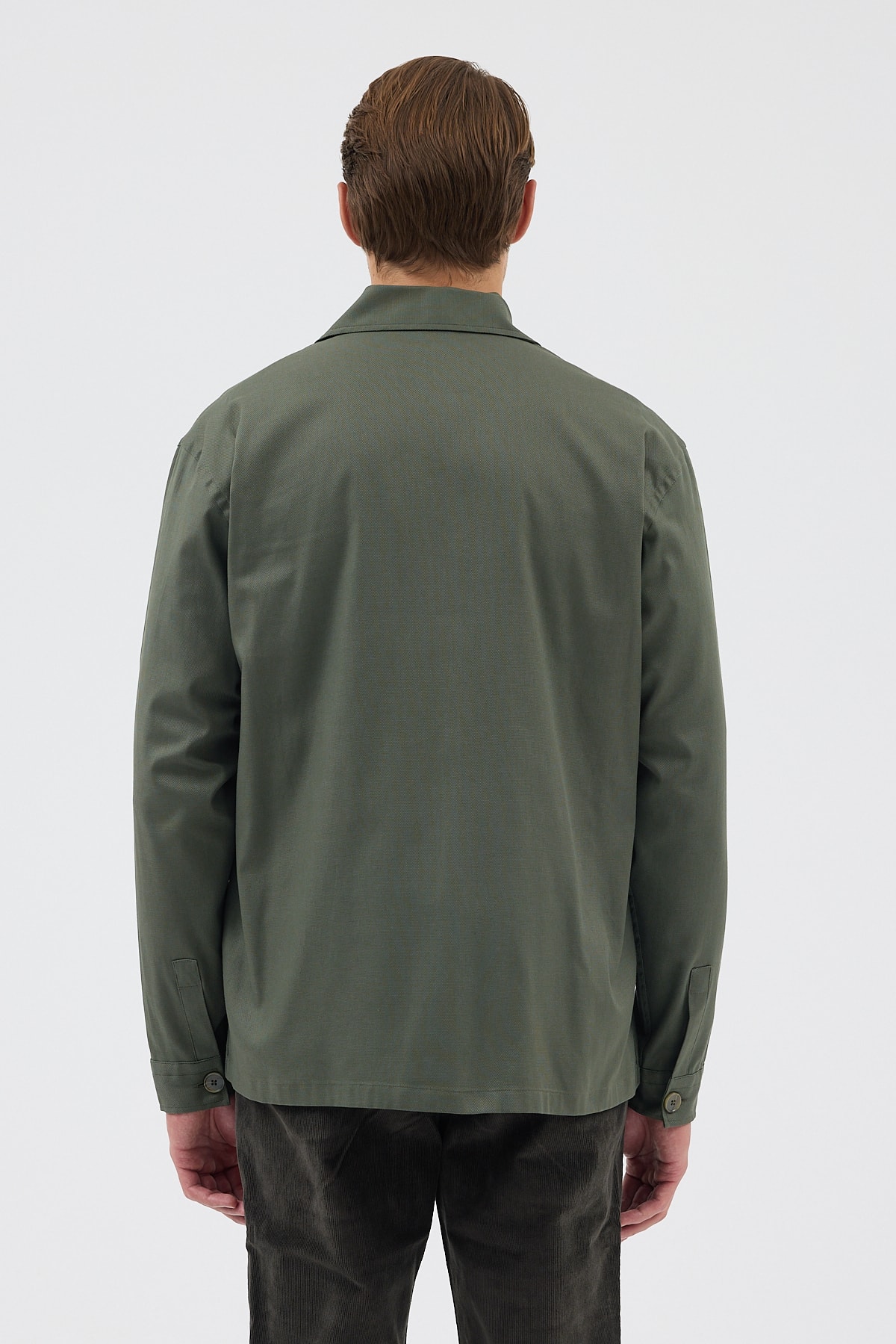 Haki Cepli Tailored Fit Erkek Gömlek Ceket