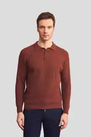 Polo Yaka Yün Erkek Kazak