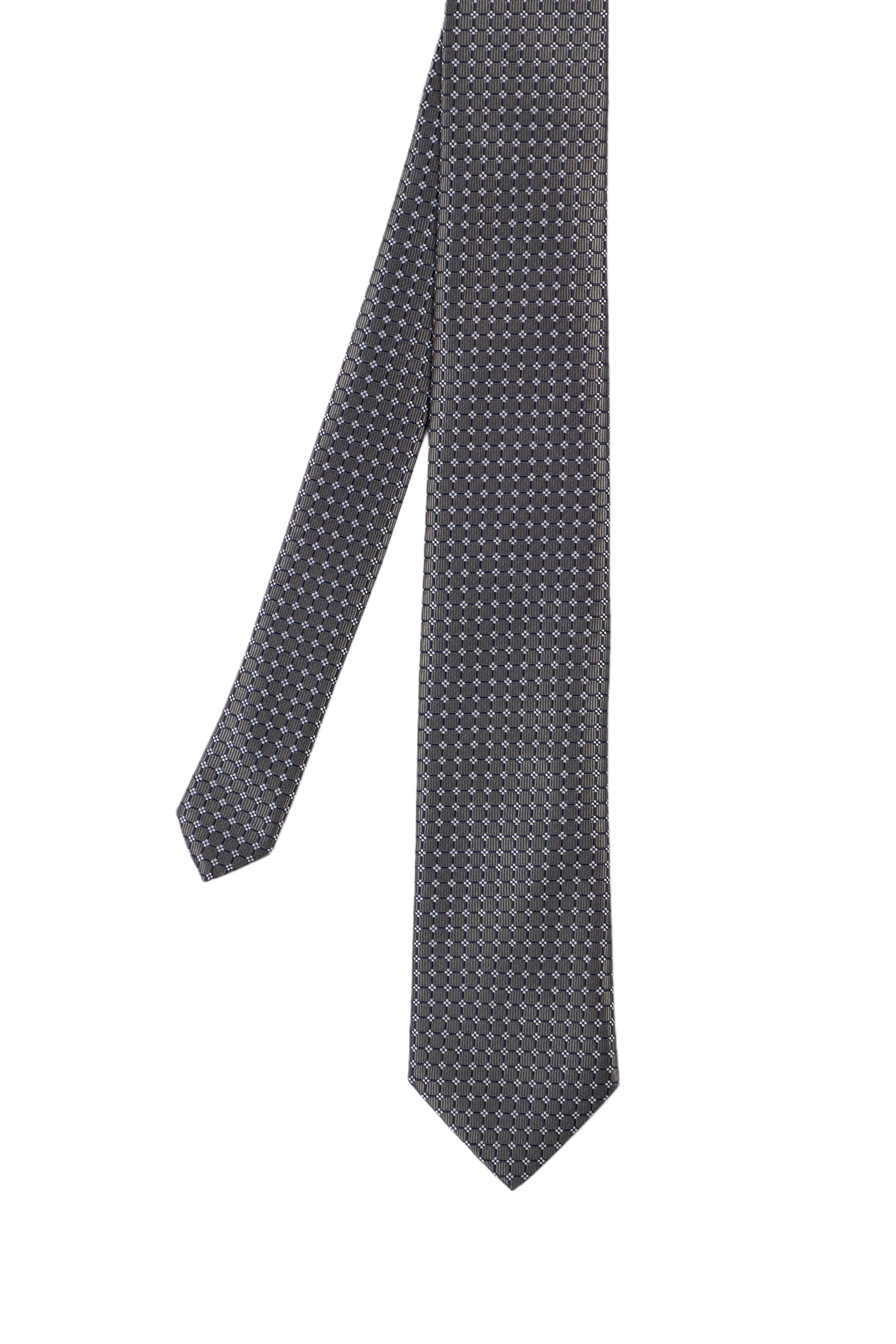 Kareli Çiçek Desenli Kravat